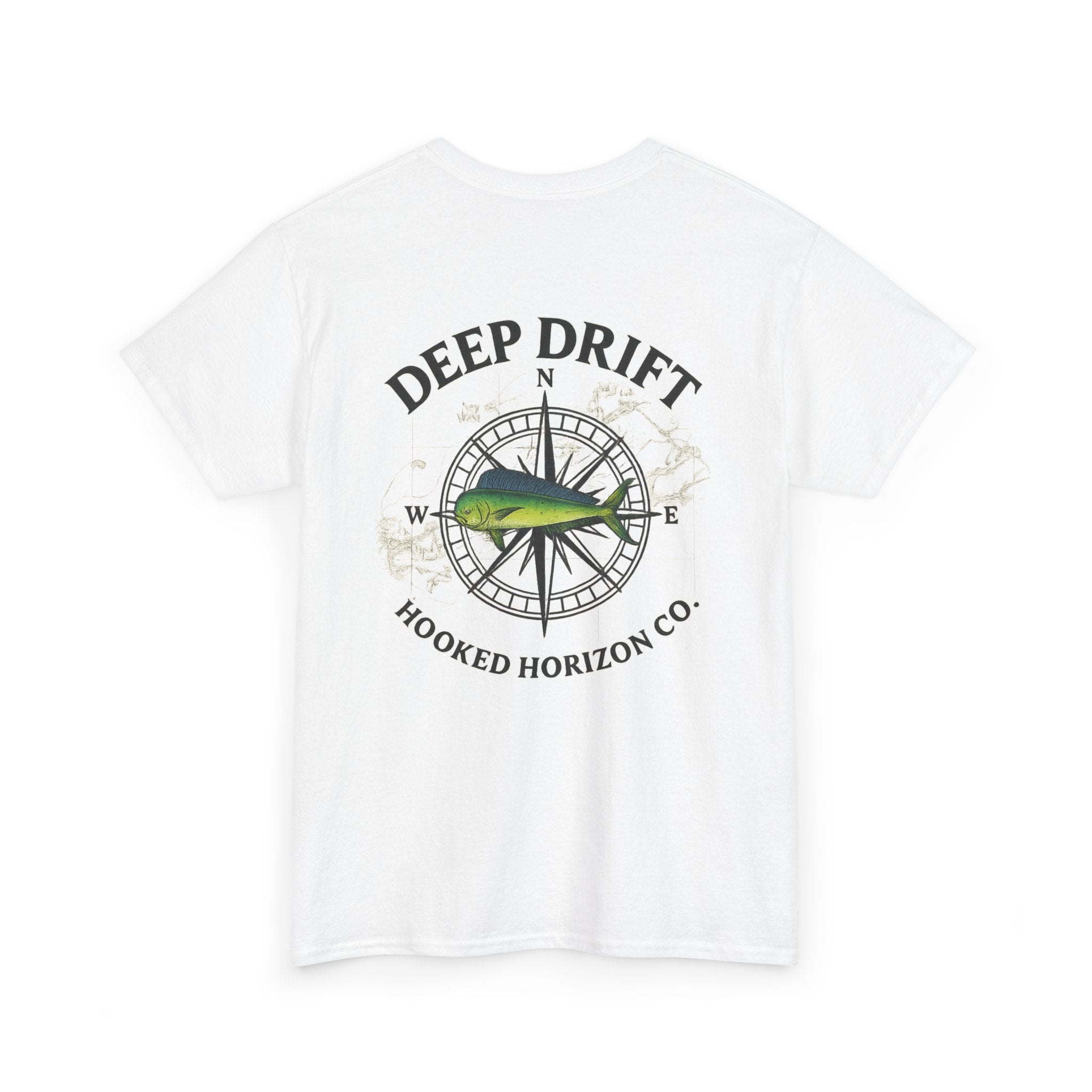 Compass Fishing T‑Shirt — "Deep Drift" Compass Design by Hooked Horizon Co.