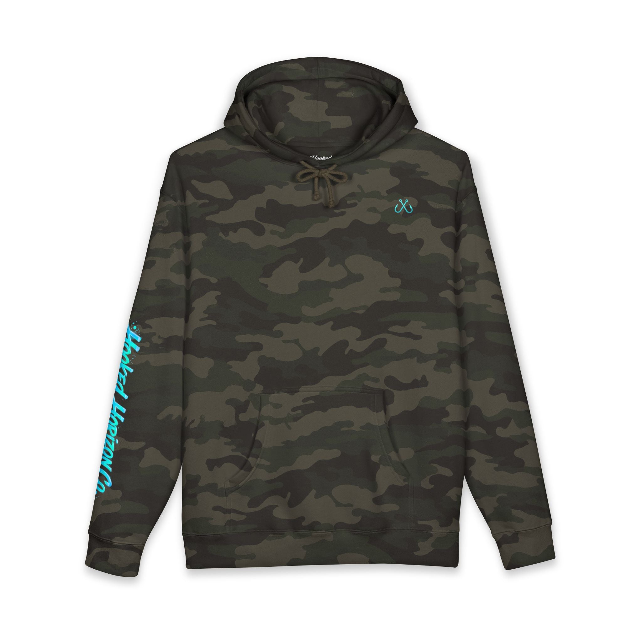 Sea Turtle & Sunset Hoodie Hooked Horizon Co. — Minimal Fishing Back Graphic Hoodie, Multiple Color Variations