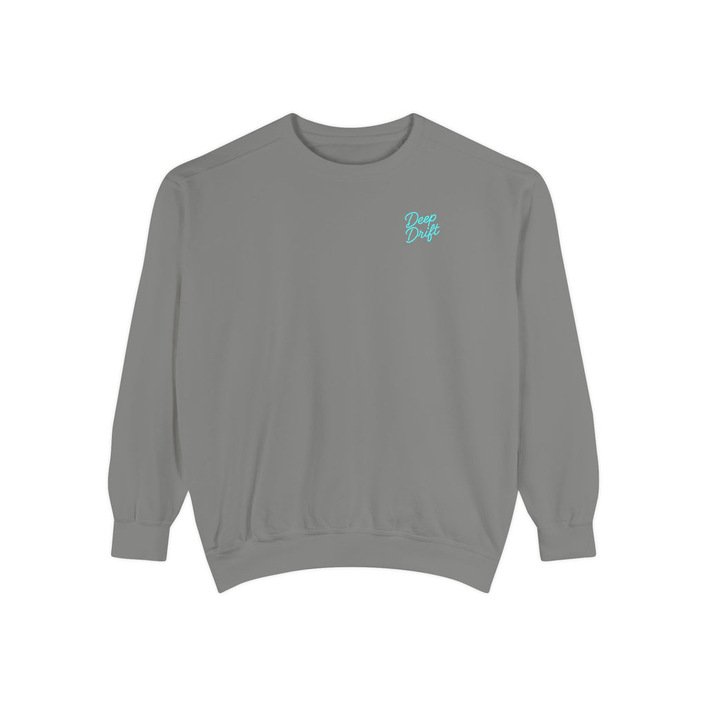 Vintage Vibes Grid Sweatshirt — "Hooked Horizon Co." Logo Pullover