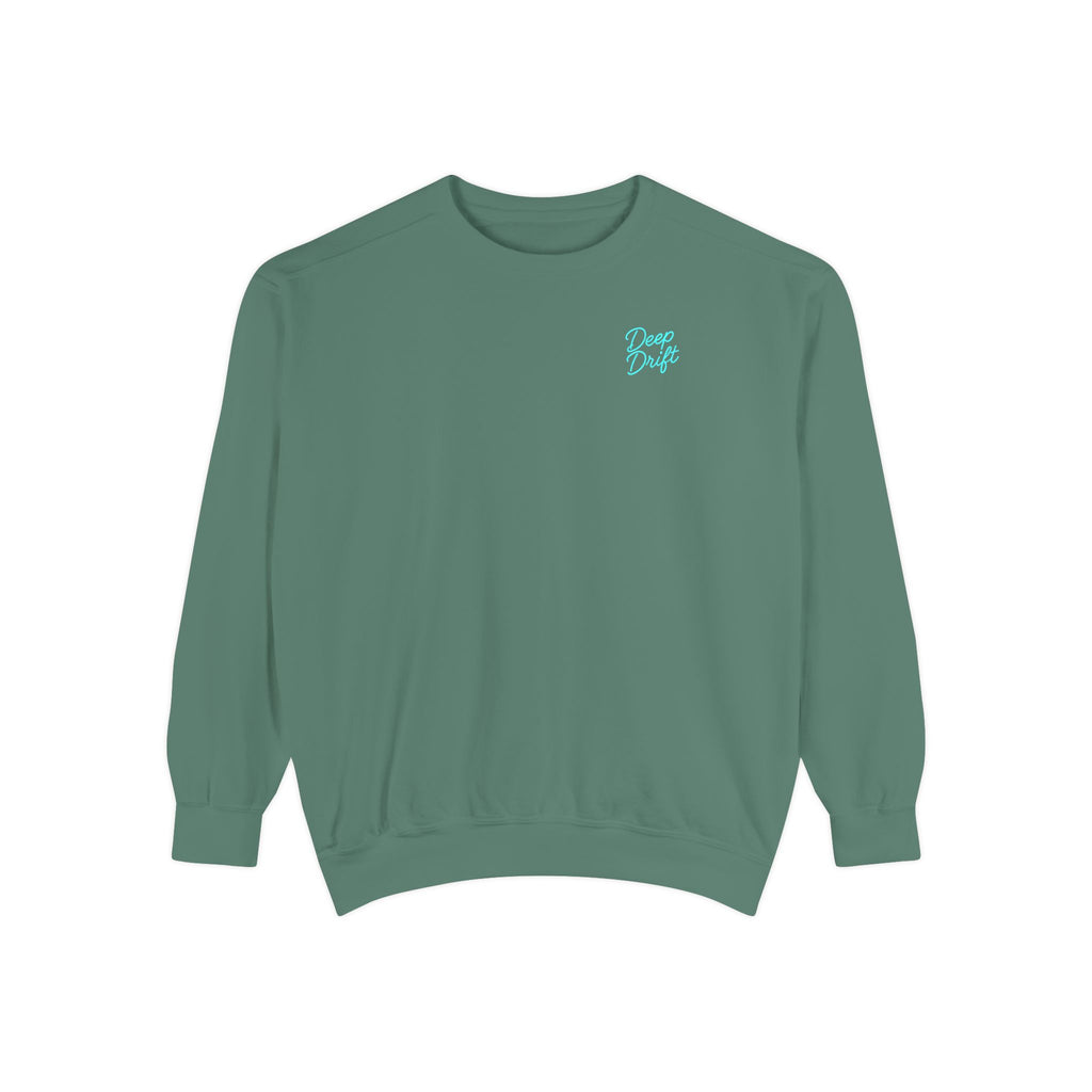 Vintage Vibes Grid Sweatshirt — "Hooked Horizon Co." Logo Pullover