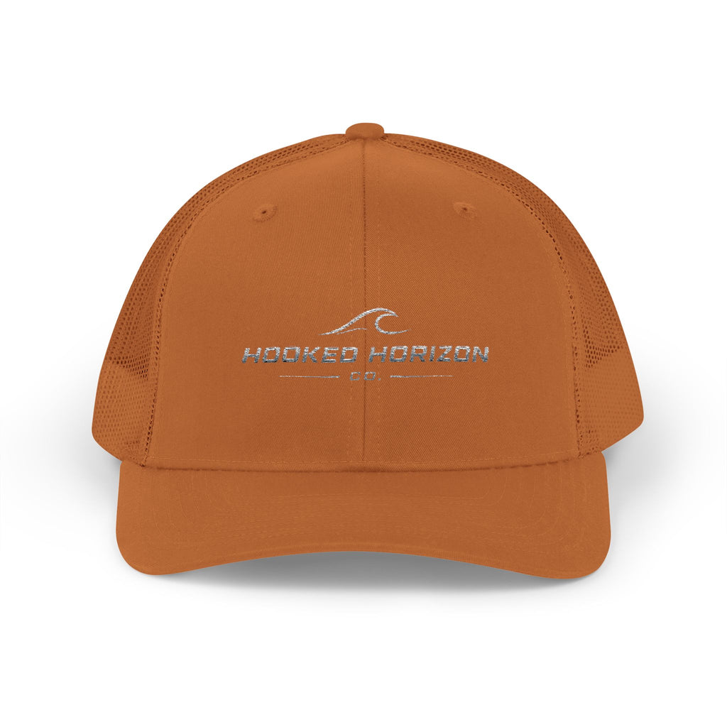 Wave Hooked Horizon Trucker Cap — Embroidered Fishing Snapback