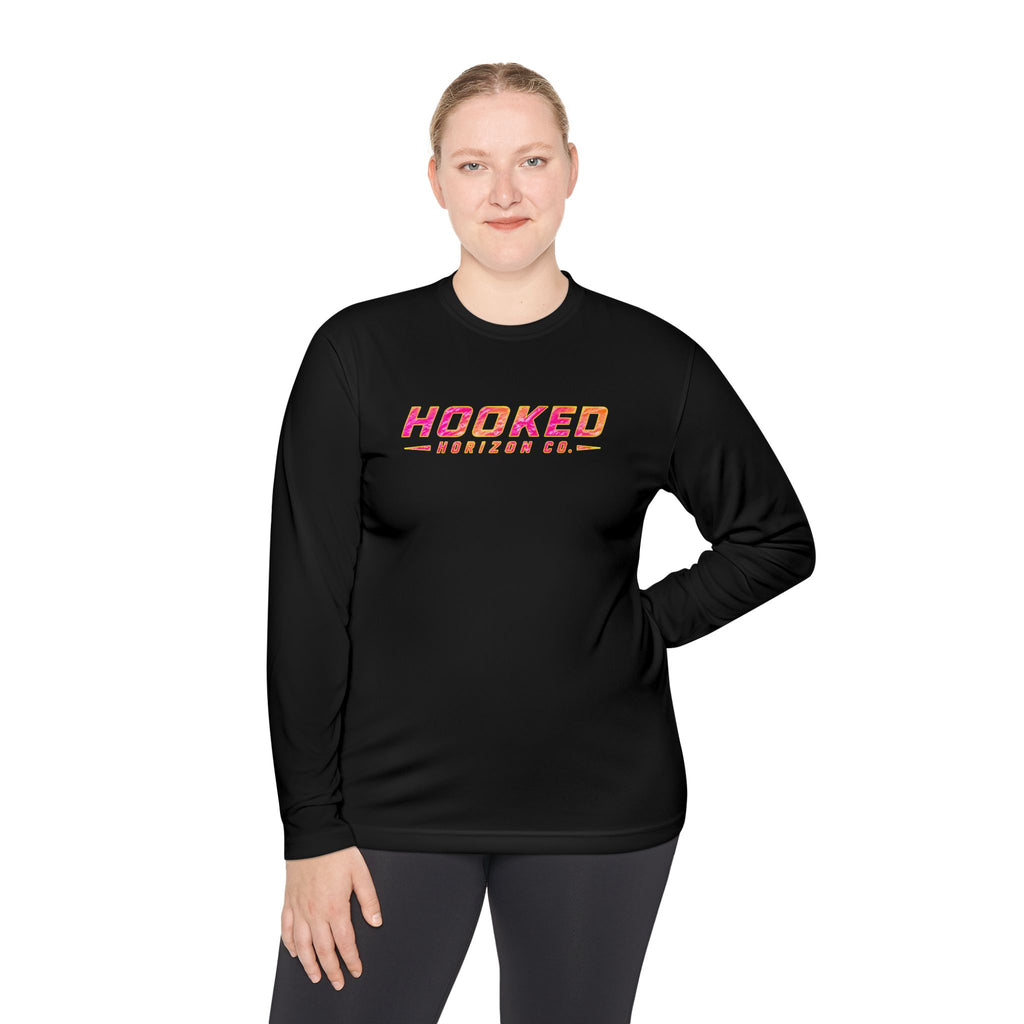 Moisture Wicking Classic Logo Tee In Pink—Horizon Co. Anchors Long Sleeve Tee — Lightweight Fishing Shirt