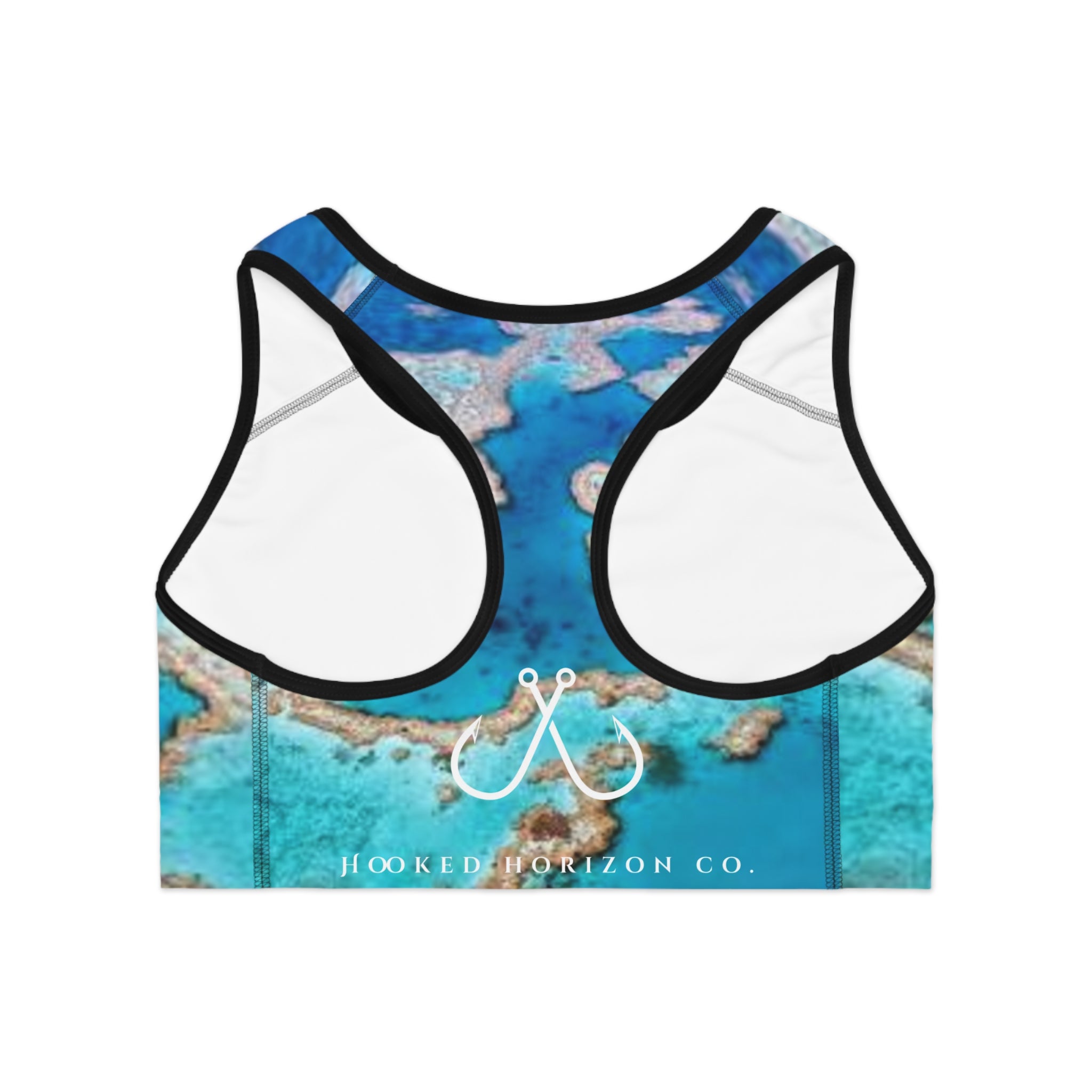 Blue Coral Reel Deep Drift Hooked Horizon Co. Stylish Sports Bra for Active Women, Workout Top, Gym Essential, Fitness Apparel, Athleisure Wear, Yoga Gear