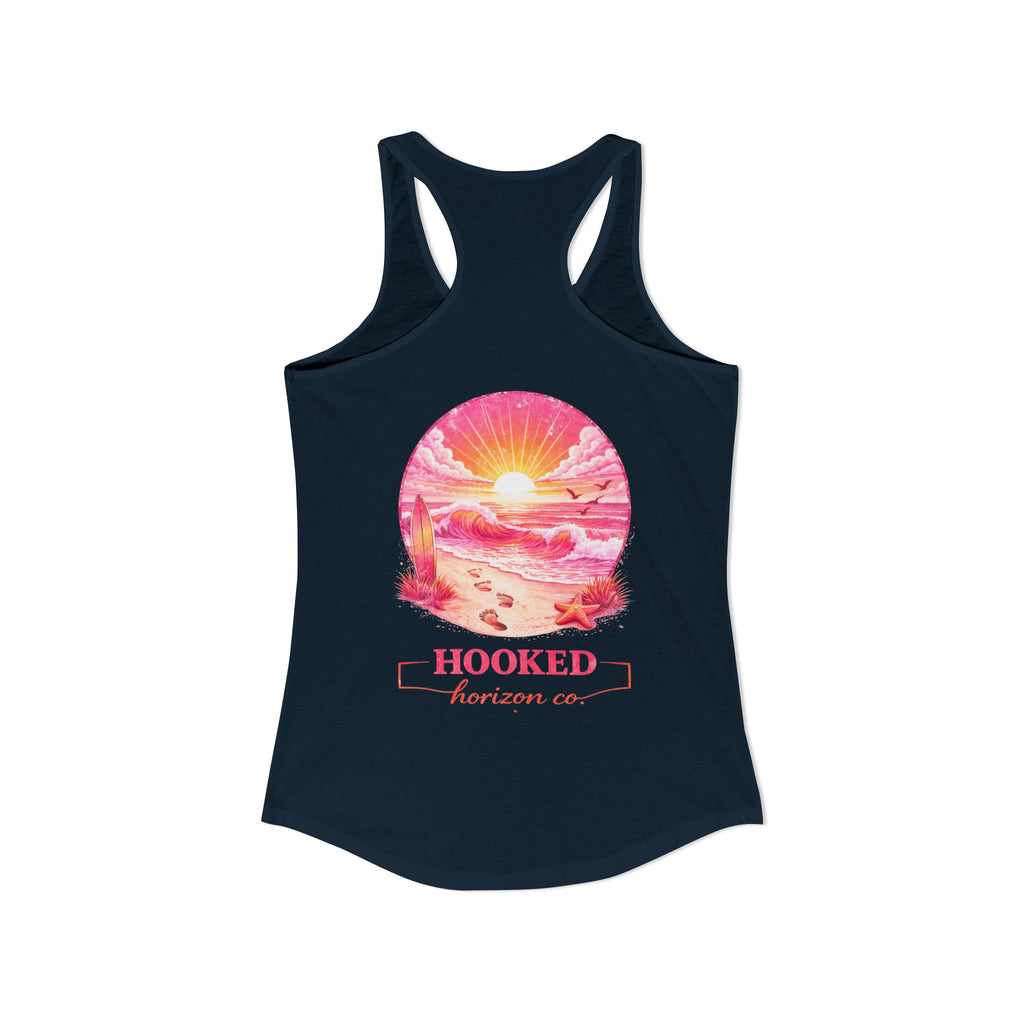 Pink Sunset Hooked Horizon Co. Tank– Gifts for Ocean Lovers, Nautical Fashion, Everyday Comfort, Perfect Gift for Her