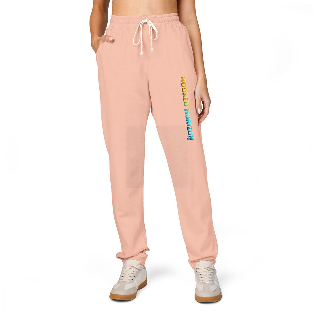 Gold & Blue Hooked Horizon Co. Embroidered Fleece Sweatpants | Cozy Loungewear, Gifts for Everyone, Comfortable Joggers, Relaxed Fit Sweatpants, God is Love, Unisex Fashion