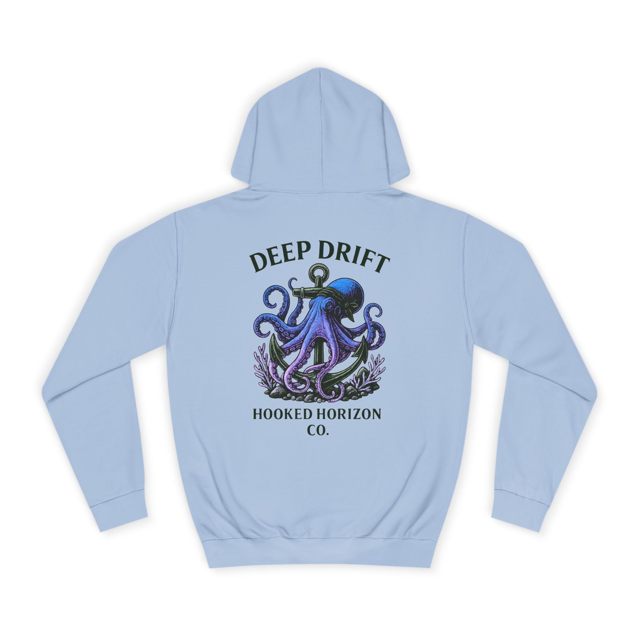 Deep Drift Octopus Unisex College Hoodie, Cozy College Sweatshirt, Nautical Hoodie Gift, Ocean Lover Apparel, Beach Theme Fashion