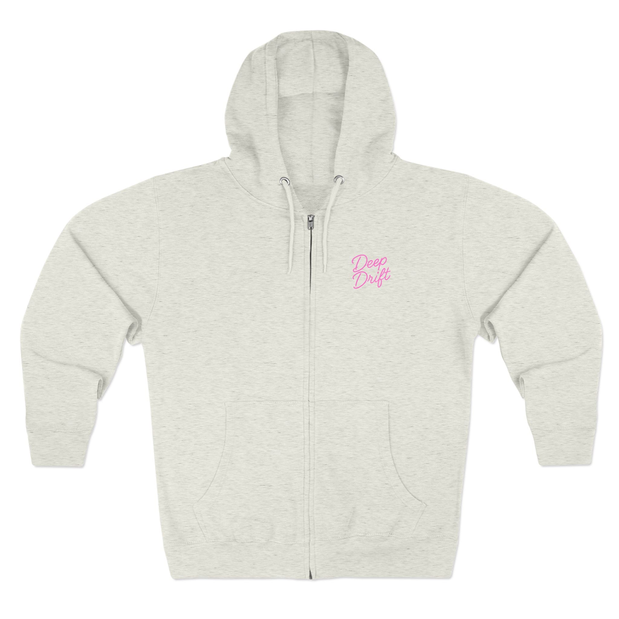Spotted Ray Neon Pink Deep Drift– Hooked Horizon Co. Unisex Zip Hoodie for Ocean Lovers, Nautical Fashion, Cool Weather Gear, Everyday Comfort, Perfect Gift