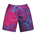 Magenta and Turquoise Ocean-Inspired Board Shorts, Swimwear for Beach Days, Summer Vacations, Pool Parties, Surfing Attire, Water Sports