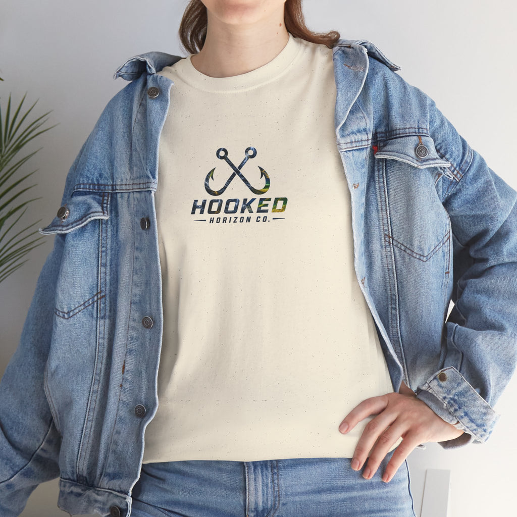 Mahi Mahi Hooked Horizon Co Tee—Ocean Graphic Tee — "Beloved" Ray Design