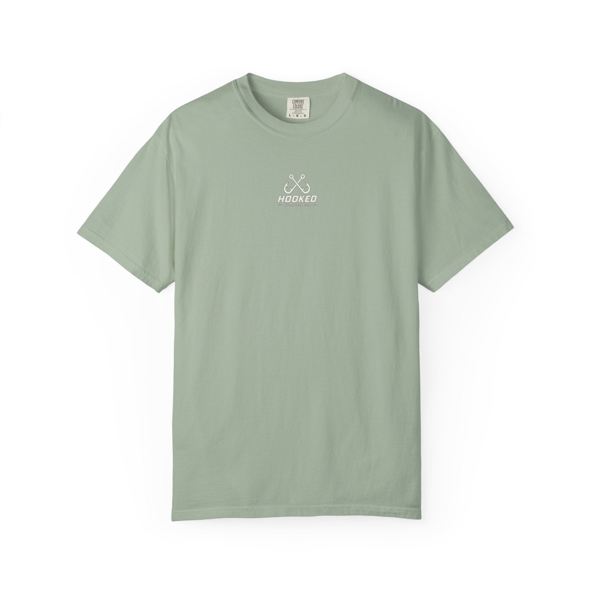 USA Shark Flag T-Shirt — "Hooked Horizon Co." American Fishing Graphic Tee