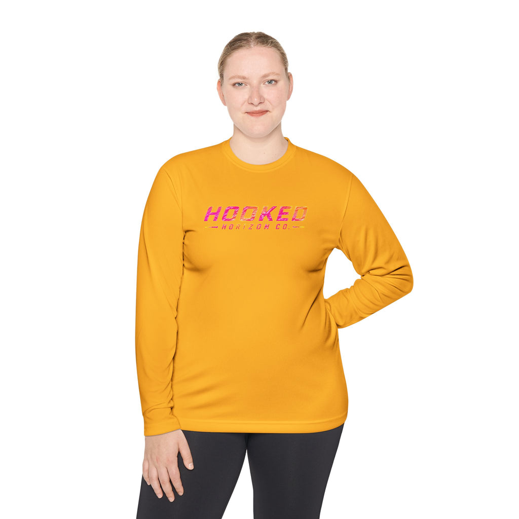 Moisture Wicking Classic Logo Tee In Pink—Horizon Co. Anchors Long Sleeve Tee — Lightweight Fishing Shirt