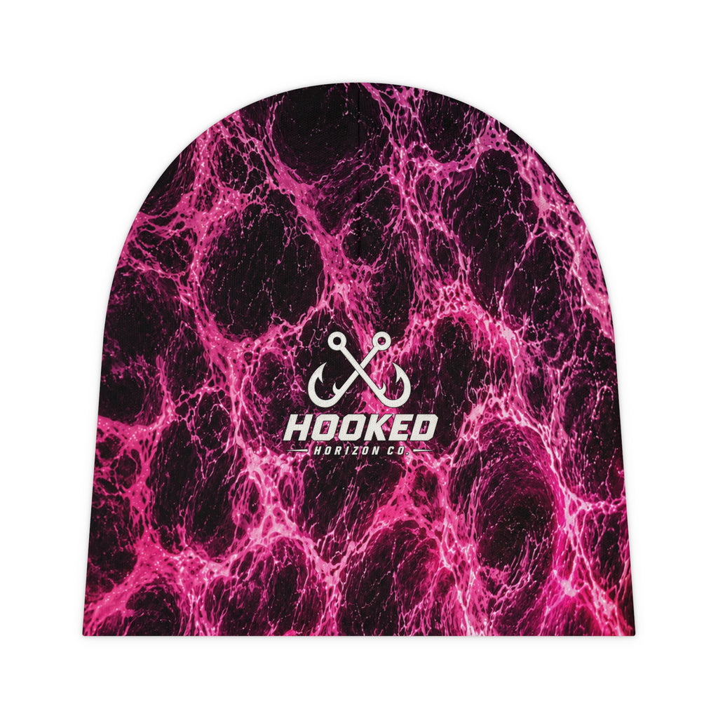 Pink Lightning Wave Beanie – 'Hooked' Logo Infant Hat
