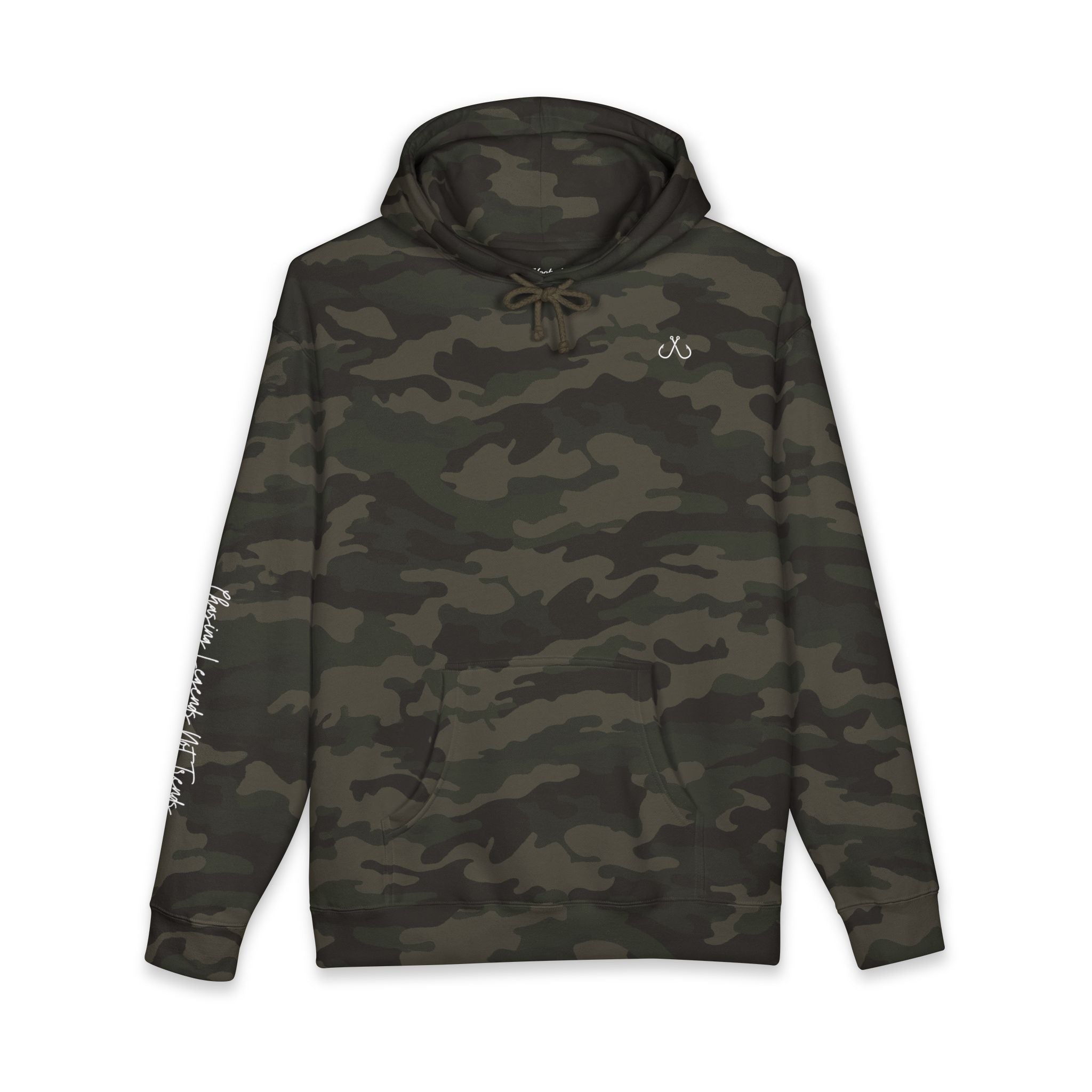 Chasing Legends Not Trends Hoodie Hooked Horizon Co. — Minimal Fishing Back Graphic Hoodie, Multiple Color Variations
