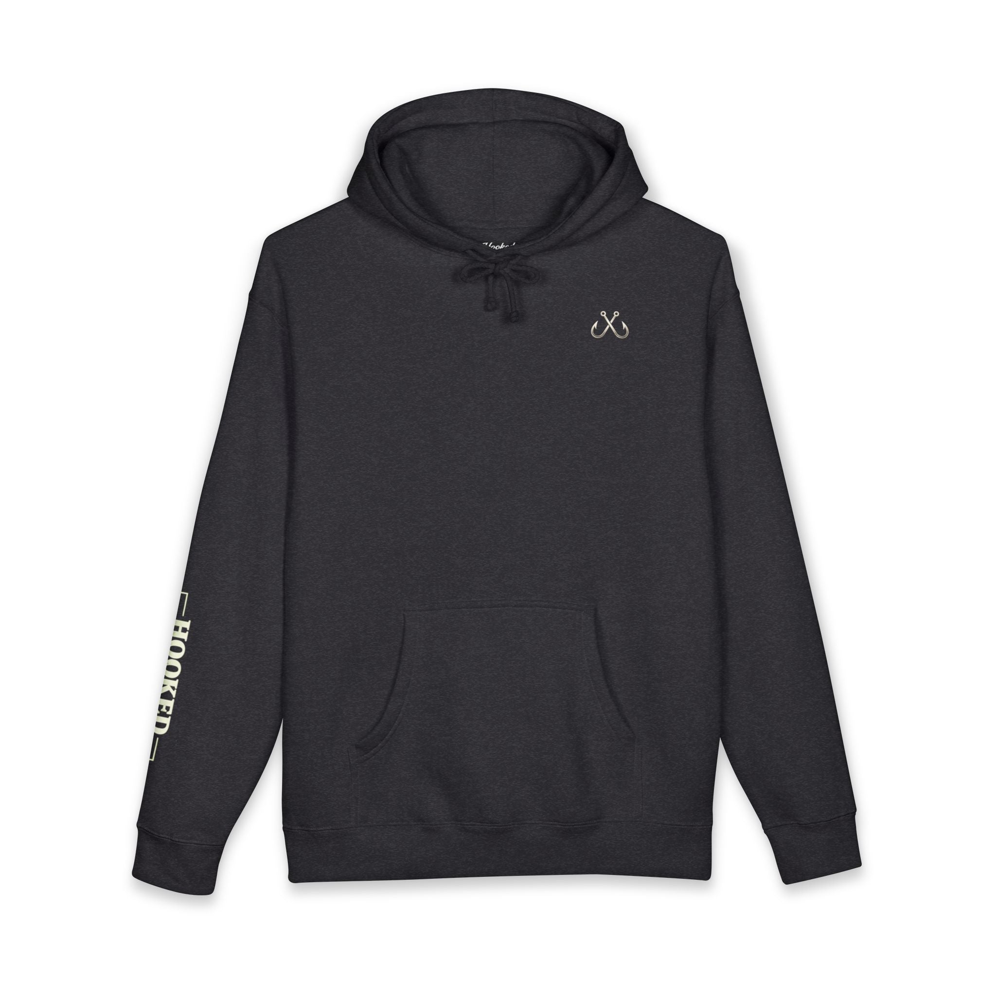 Wave Hoodie Hooked Horizon Co. — Minimal Fishing Back Graphic Hoodie, Multiple Color Variations
