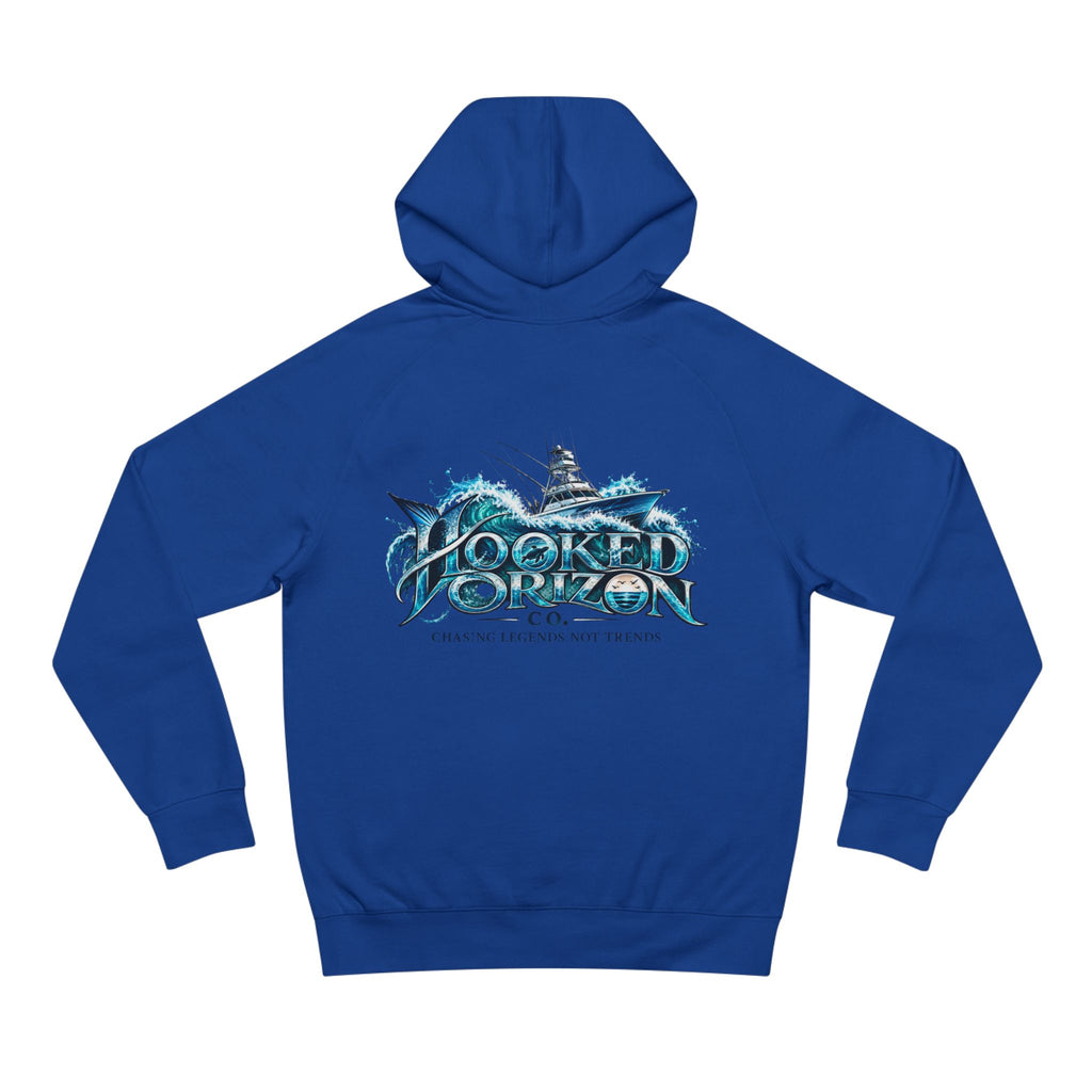 Fishing Boat " Chasing Legends Not Trends "Hooked Horizon Co. Unisex Supply Hoodie