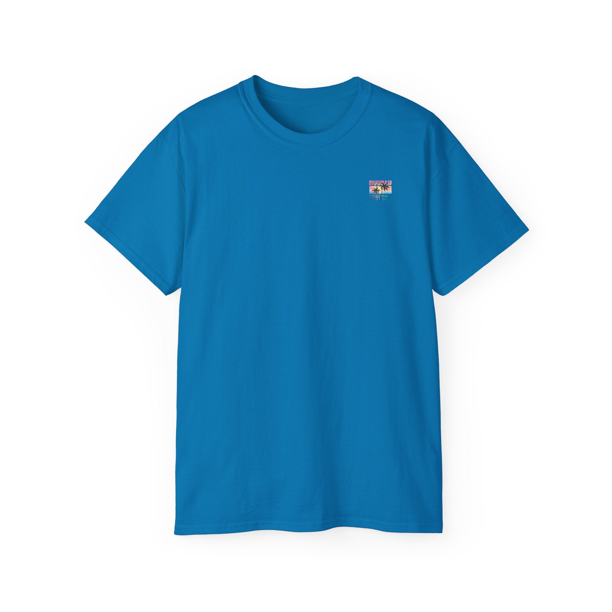 Sunset & Palm Tree T-Shirt — "Hooked" Boat & Horizon Graphic Tee, Multiple Color Variations