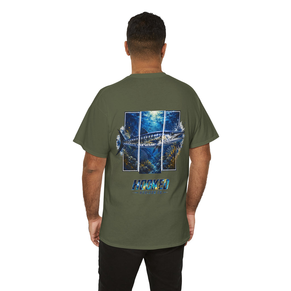 Barracuda Hooked Horizon Co Tee—Ocean Graphic Tee — "Beloved" Ray Design
