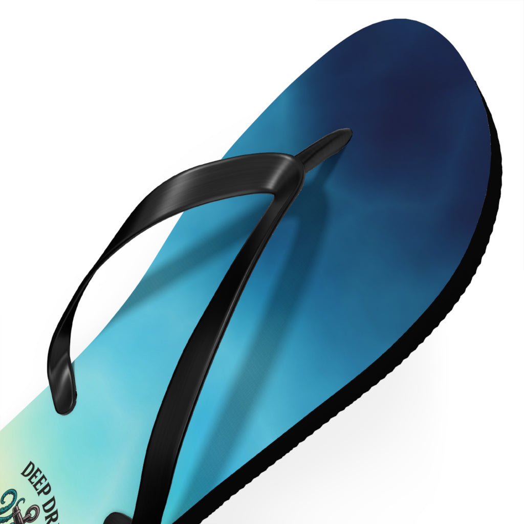 Ocean-Inspired Flip Flops, Summer Sandals, Beach Footwear, Deep Drift, Vacation Essentials, Nautical Gift