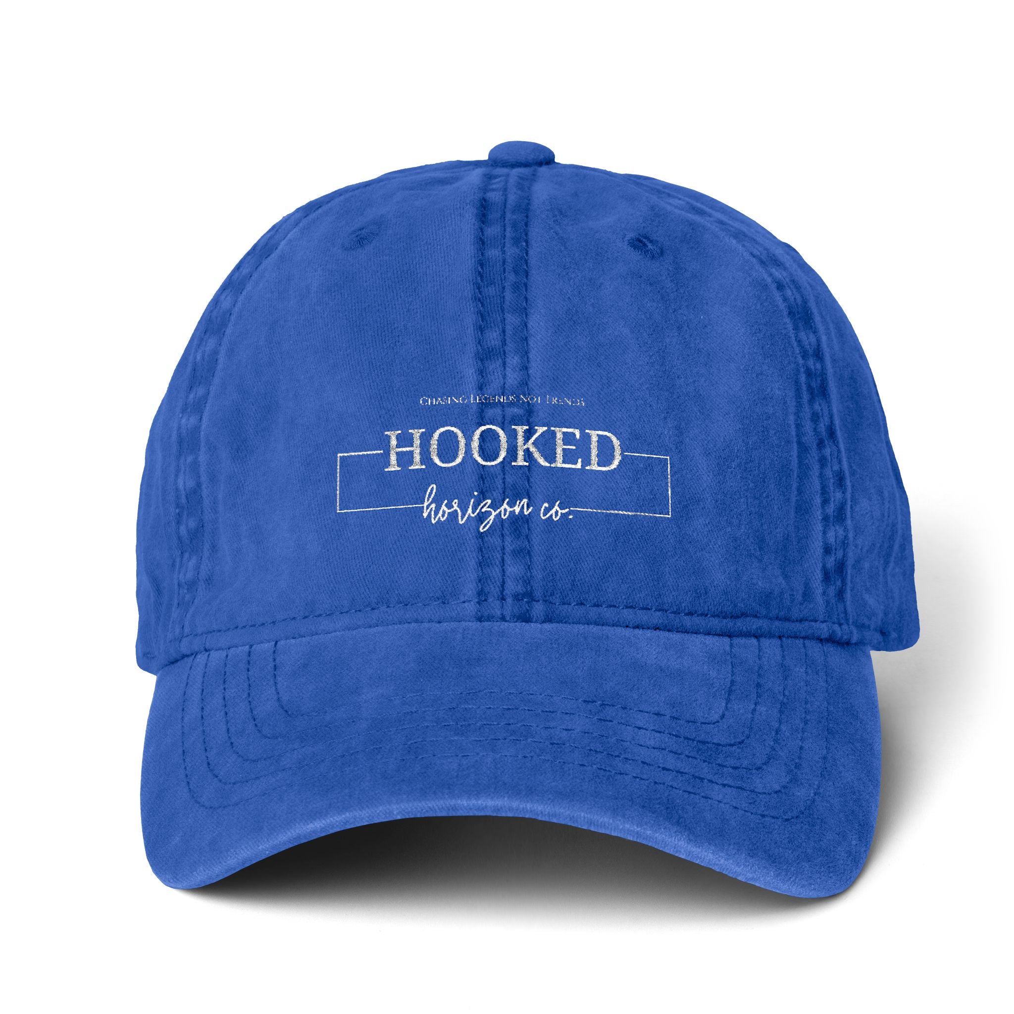 Chasing Legends Not Trends — Hooked Horizon Co. Women's Pigment-Dyed Cap with Fashion Undervisor (Embroidery), Multiple Color/ Lining Variations
