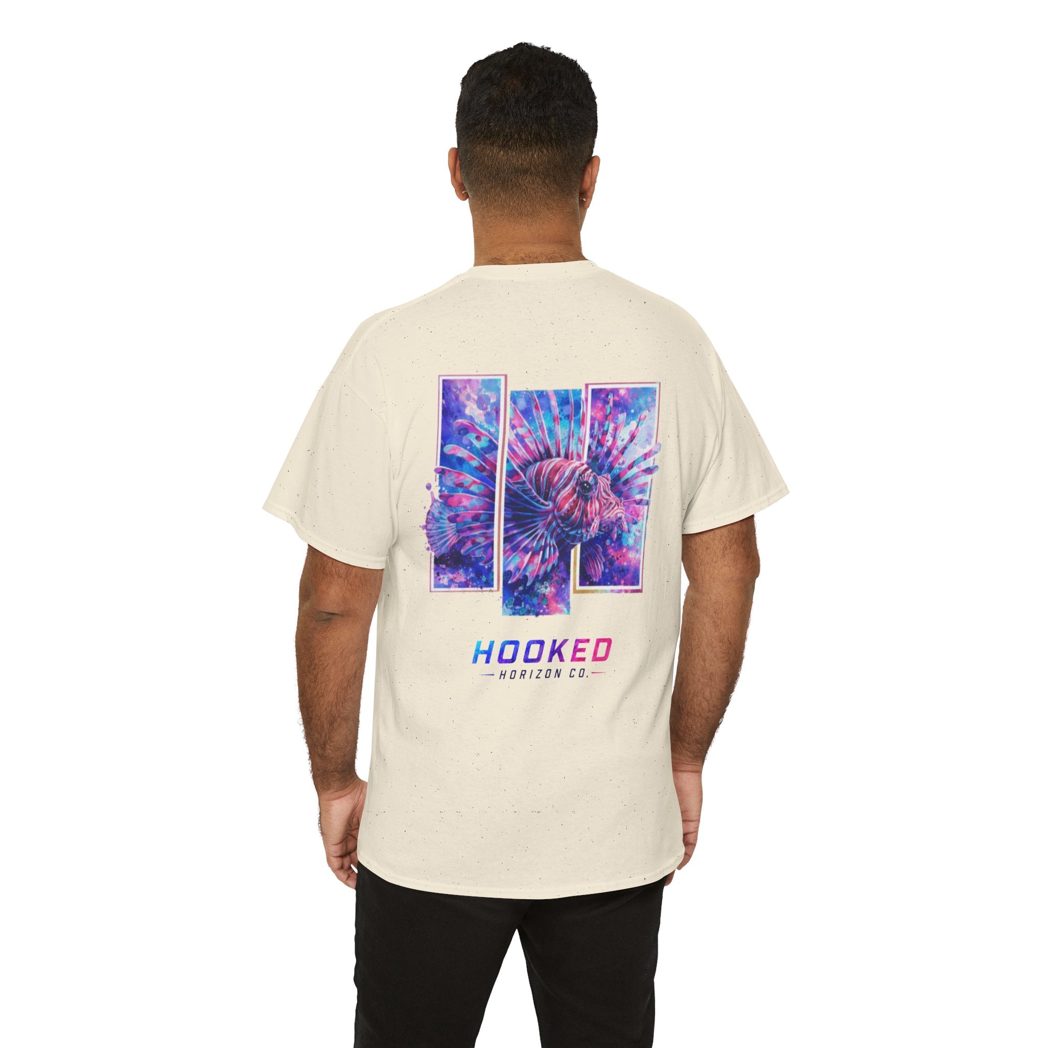 Lion Fish Hooked Horizon Co Tee—Ocean Graphic Tee — "Beloved" Ray Design