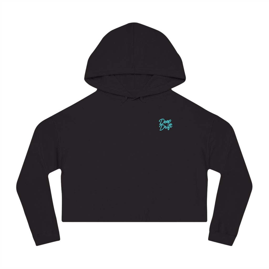 Sea Turtle Cropped Hoodie — "Deep Drift" Hooked Horizon Co. Fishing Graphic