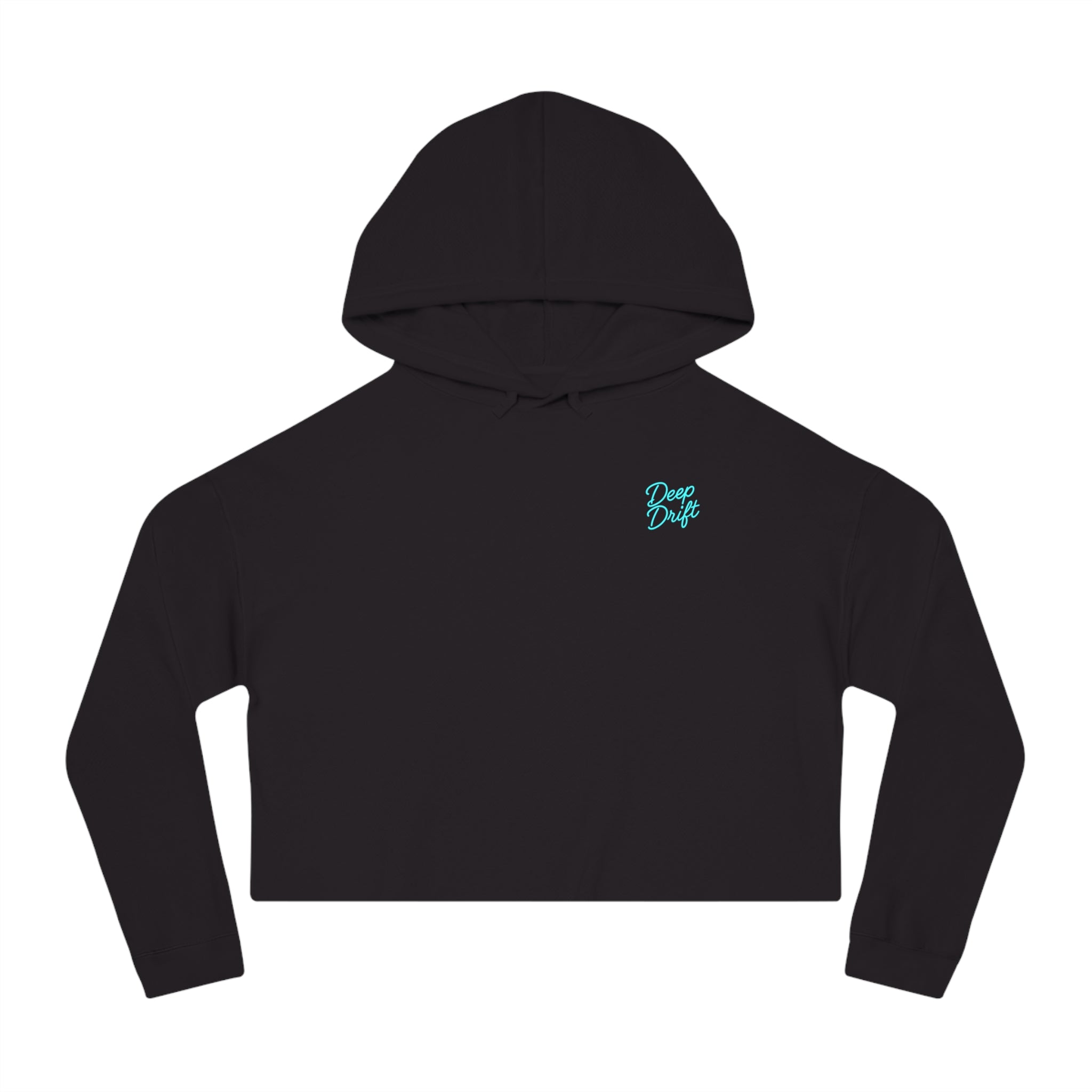Sea Turtle Cropped Hoodie — "Deep Drift" Hooked Horizon Co. Fishing Graphic