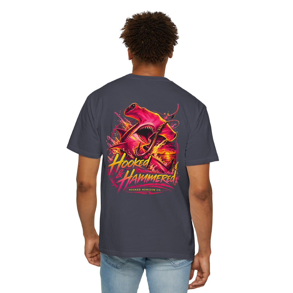 Hooked & Hammered Fishing T-shirt, Hooked Horizon Co, Angler Gifts, Shark Lovers