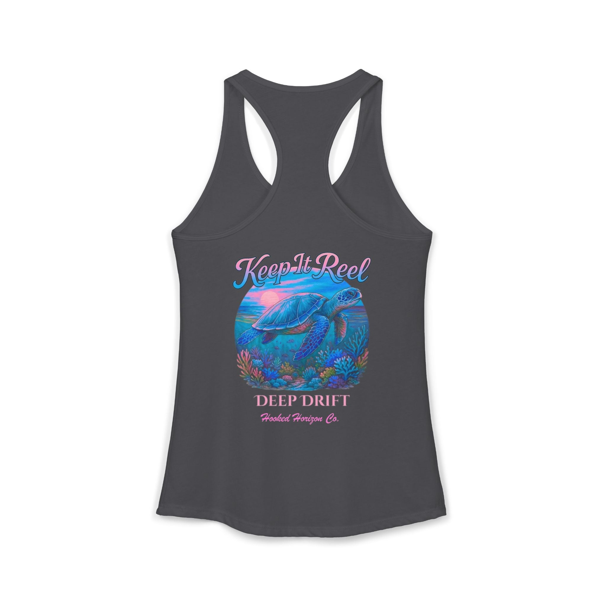 Turtle " Keep It Reel" Deep Drift– Hooked Horizon Co. Gifts for Ocean Lovers, Nautical Fashion, Everyday Comfort, Perfect Gift for Her