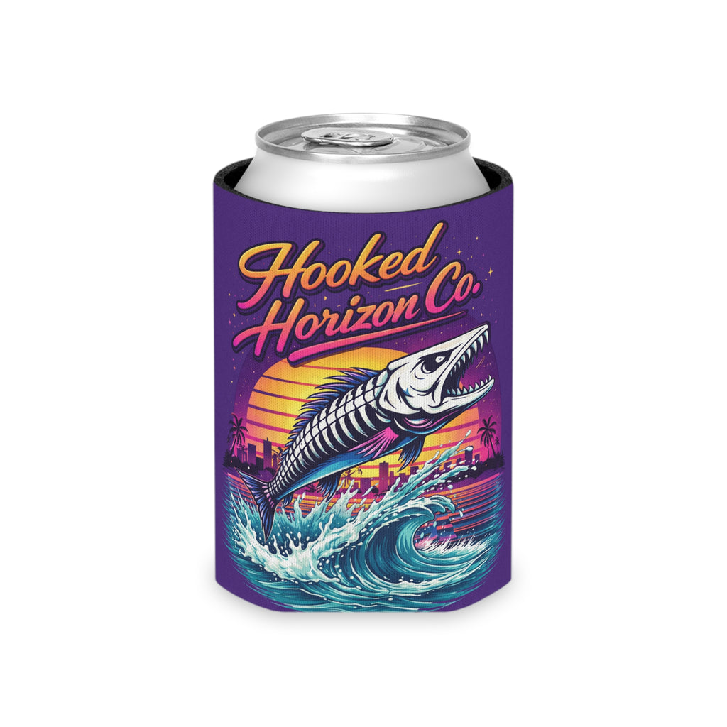 Hooked Horizon Co Retro 80s Barracuda Inspired Cooler Coozie — Hooked Horizon Co. Fishing Wave Koozie