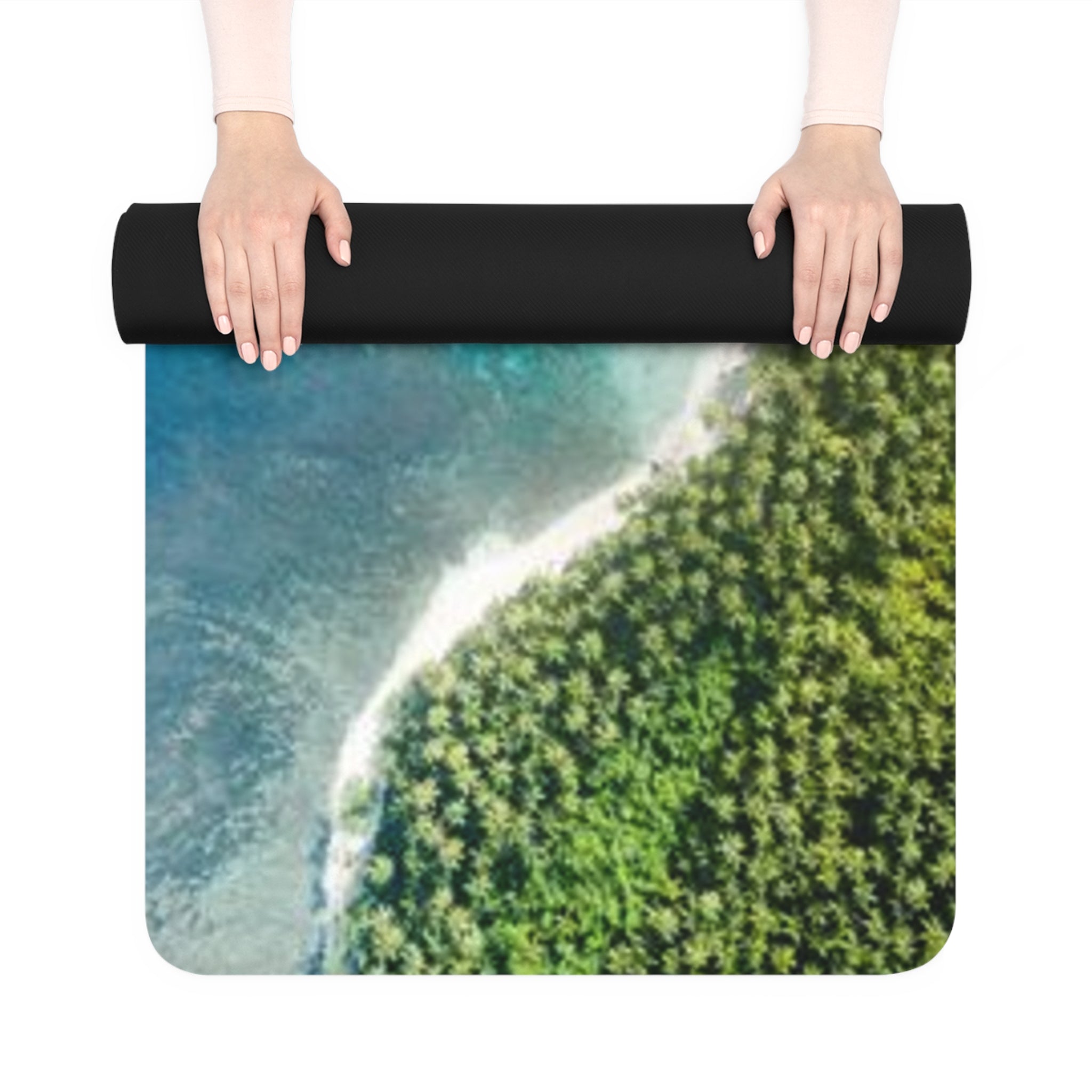 Beach Ocean-Inspired Rubber Yoga Mat for Mindfulness, Fitness, Eco-Friendly Exercise, Home Workouts, Gift for Yogis