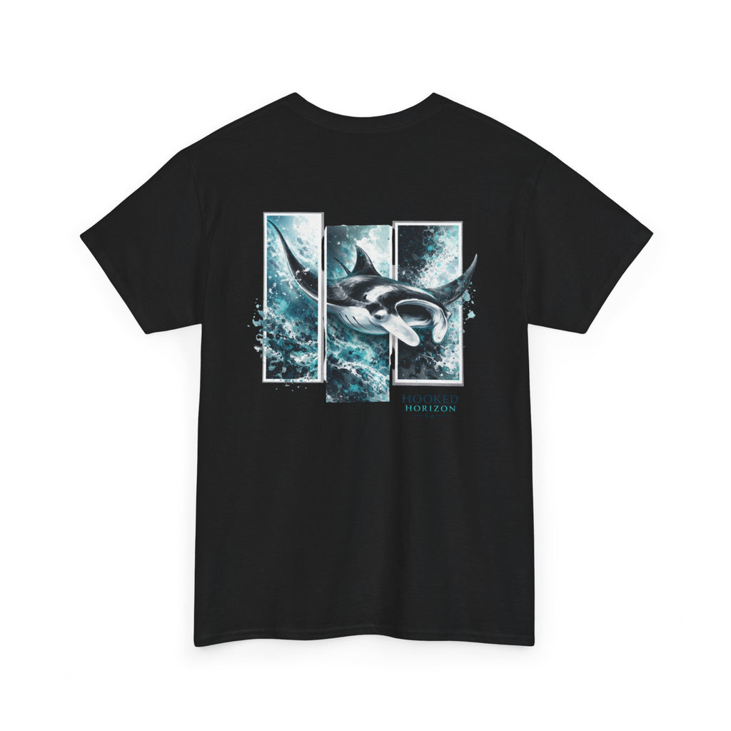 Manta Ray Hooked Horizon Co Tee—Ocean Graphic Tee — "Beloved" Ray Design