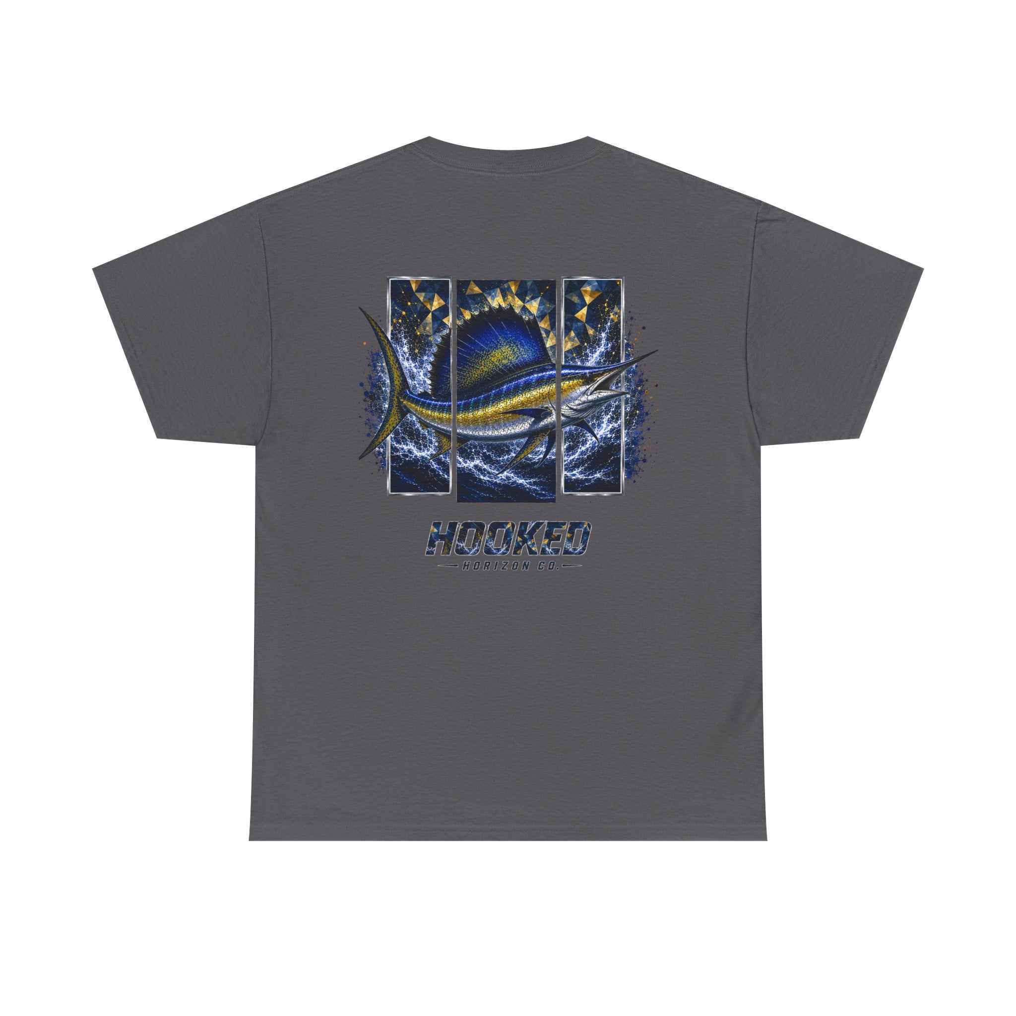Sail Fish Hooked Horizon Co Tee—Ocean Graphic Tee — "Beloved" Ray Design