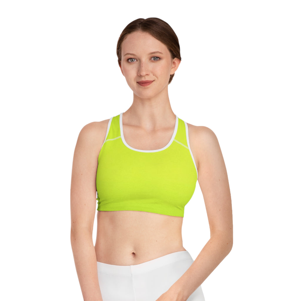 Lime Green Deep Drift Hooked Horizon Co. Stylish Sports Bra for Active Women, Workout Top, Gym Essential, Fitness Apparel, Athleisure Wear, Yoga Gear