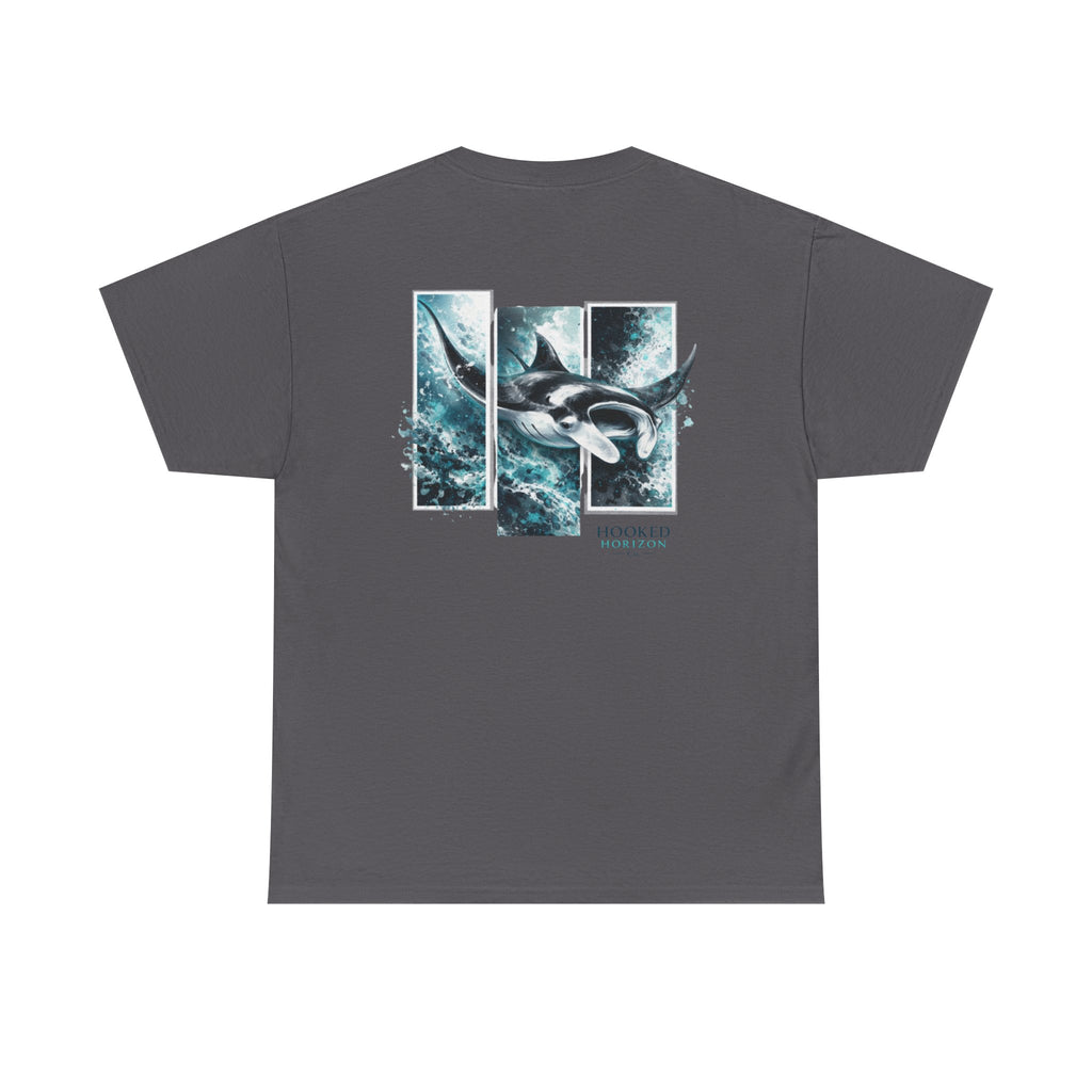 Manta Ray Hooked Horizon Co Tee—Ocean Graphic Tee — "Beloved" Ray Design