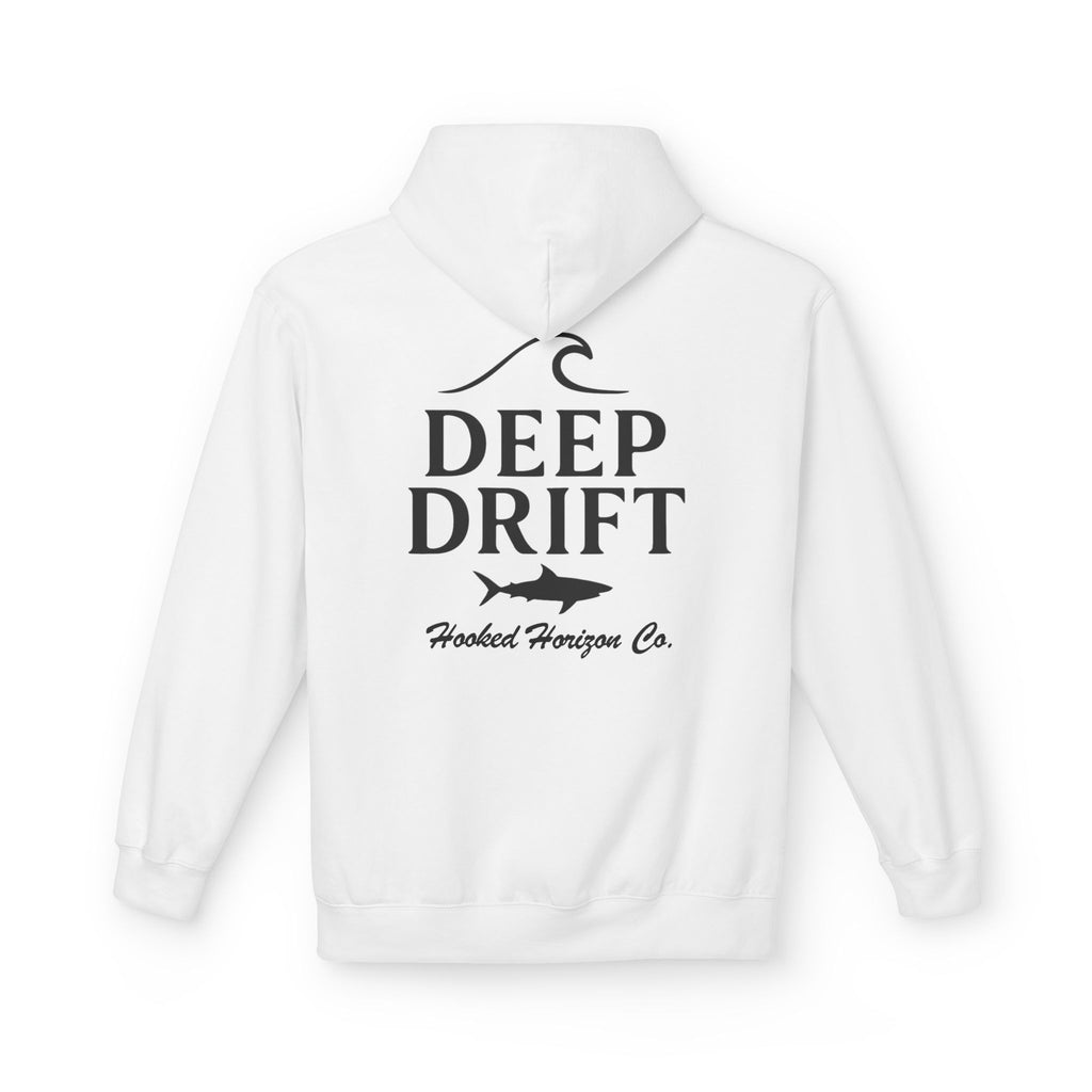 Deep Drift Wave & Shark Fishing Hoodie — Hooked Horizon Co. Pullover, Multiple Color Variations