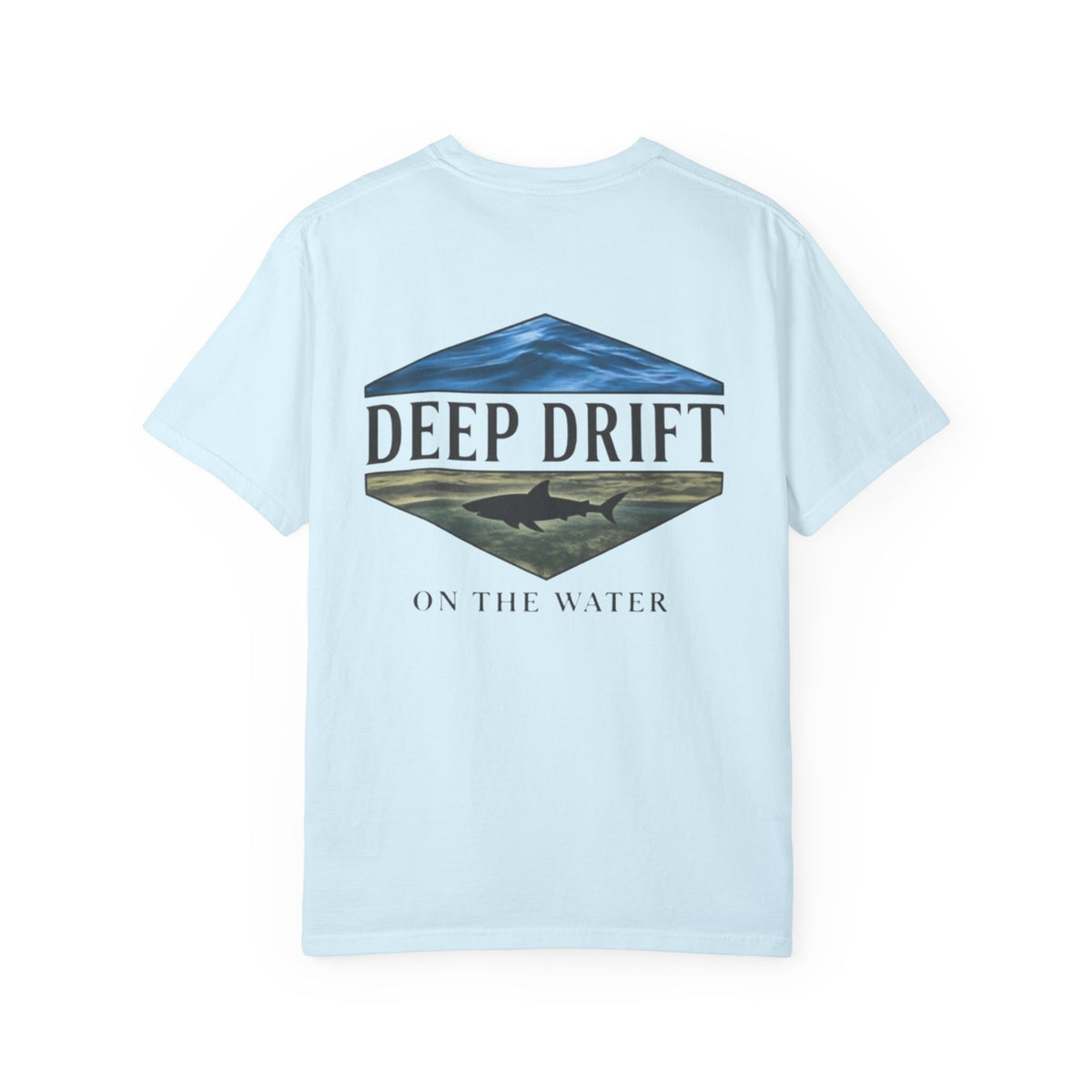 Shark Tee — "Deep Drift on the Water" Fishing Graphicishing Tee for Angler Lovers, Shark Lovers, Ocean Tee
