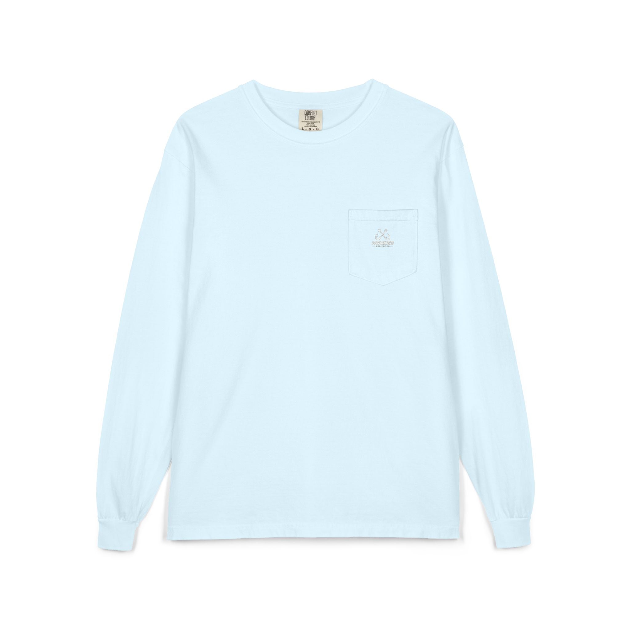 USA Manta Ray Hooked Horizon Co.  Classic Logo Unisex Long Sleeve Pocket T-Shirt