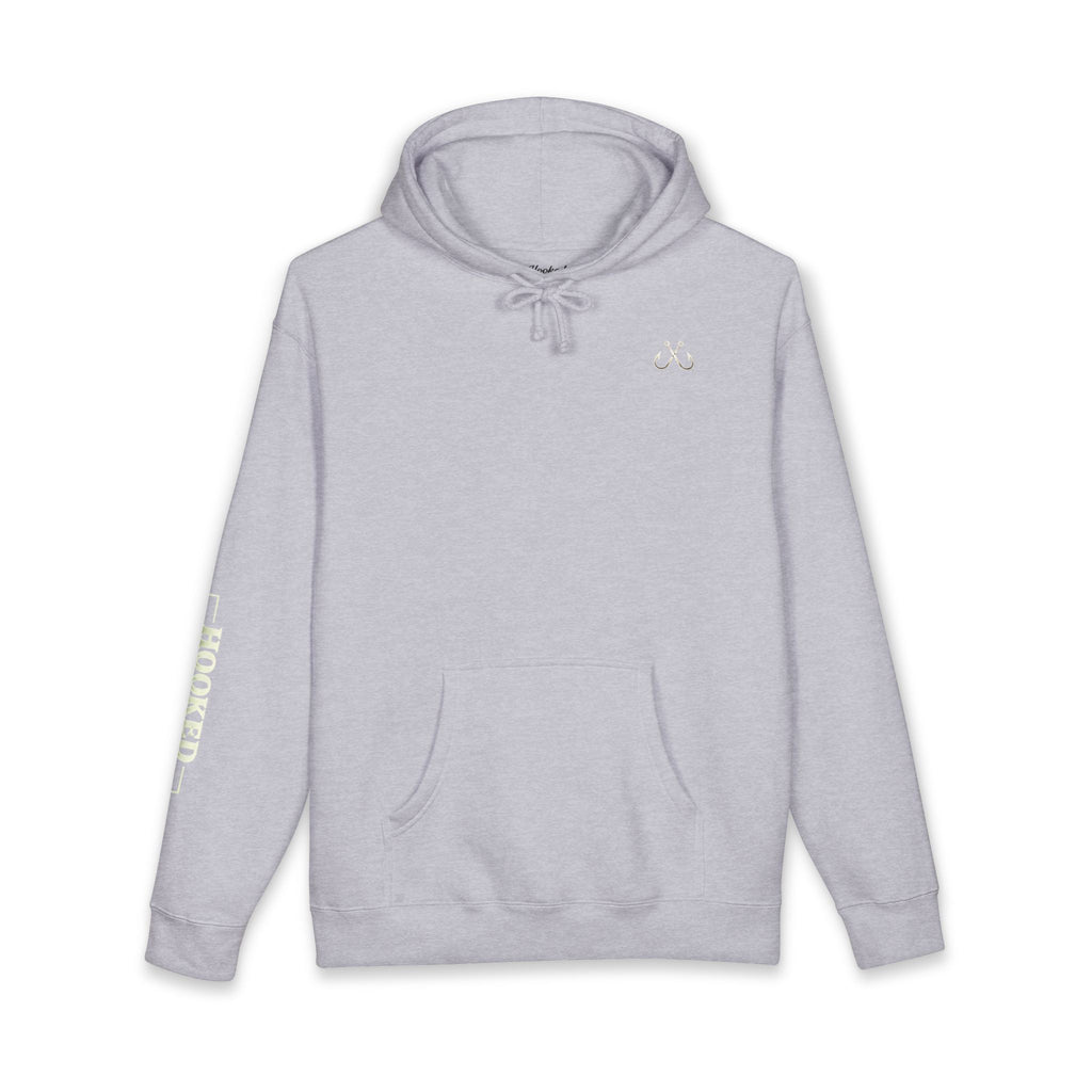 Sea Otter & Sunset Hoodie Hooked Horizon Co. — Minimal Fishing Back Graphic Hoodie, Multiple Color Variations