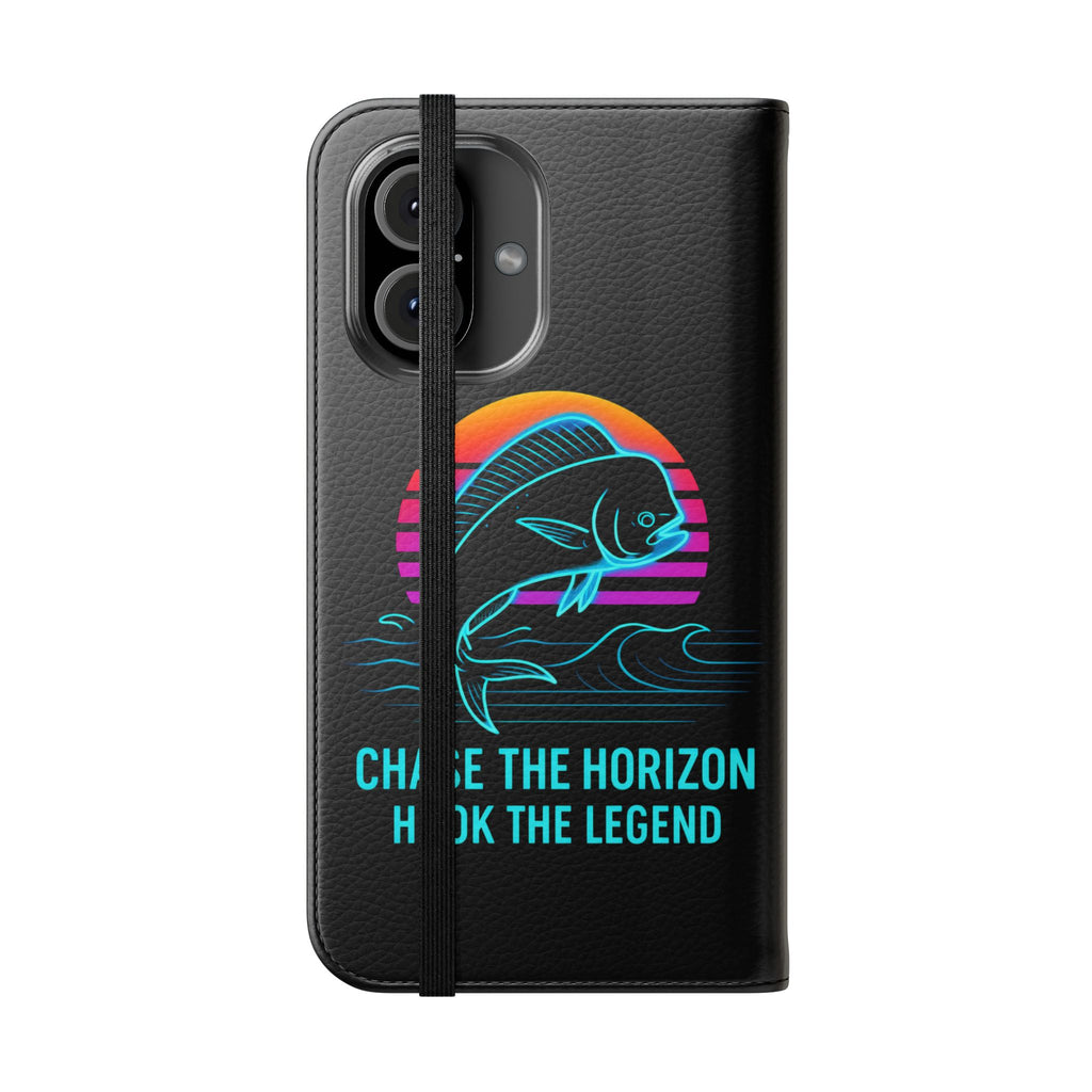 Mahi Mahi Flip Phone Case — Turquoise Water Pattern Wallet Cover