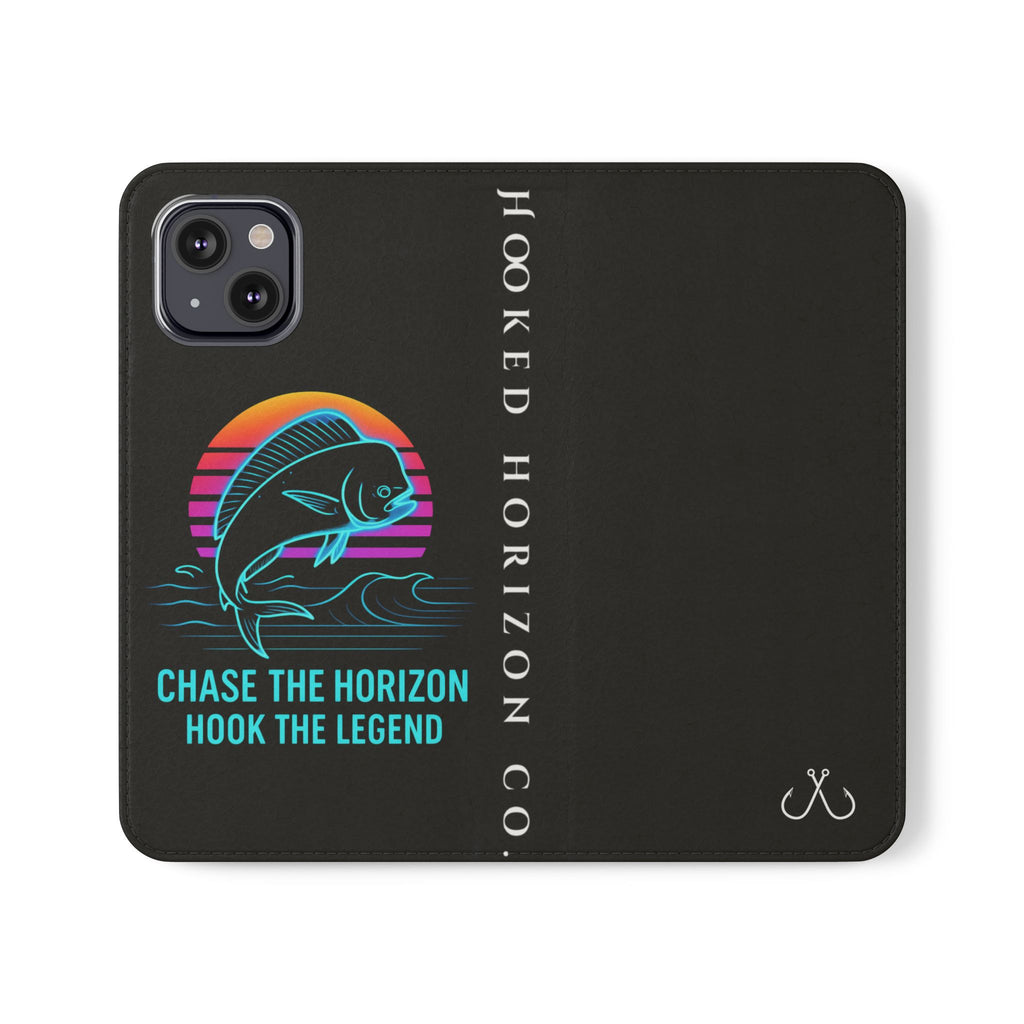 Mahi Mahi Flip Phone Case — Turquoise Water Pattern Wallet Cover