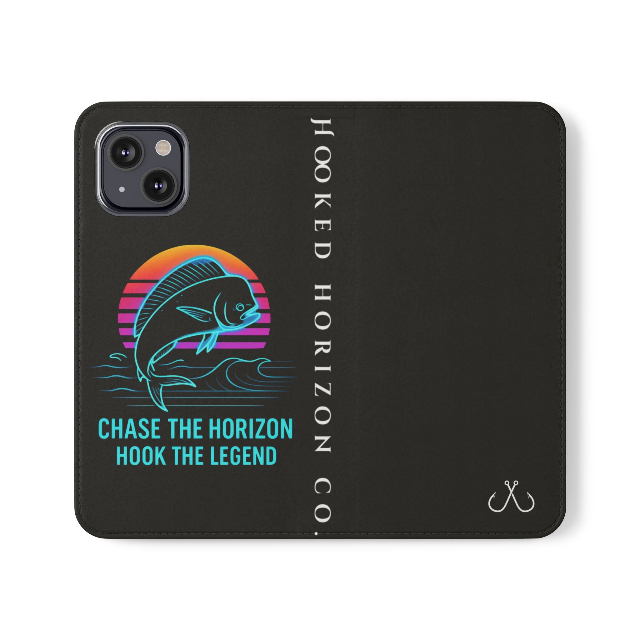 Mahi Mahi Flip Phone Case — Turquoise Water Pattern Wallet Cover