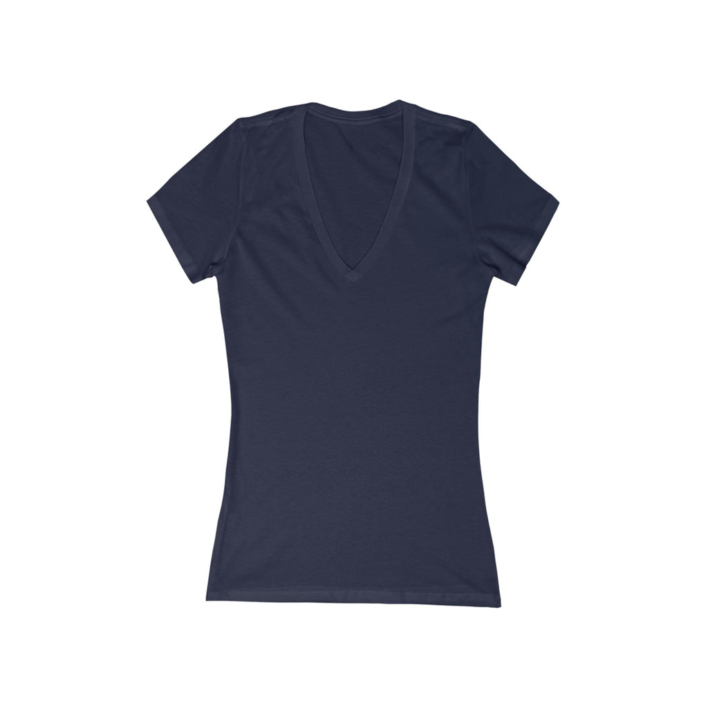 Purple Turtle – " Keep It Reel" Deep Drift Women's V-Neck Tee - Turtle PinkCasual Style, Gift for Beach Lovers, Summer Wear, Travel Outfit, Comfortable Tee