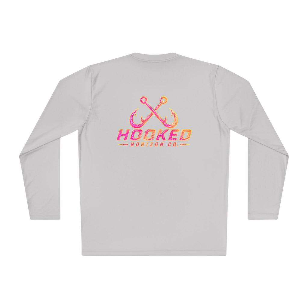 Moisture Wicking Classic Logo Tee In Pink—Horizon Co. Anchors Long Sleeve Tee — Lightweight Fishing Shirt