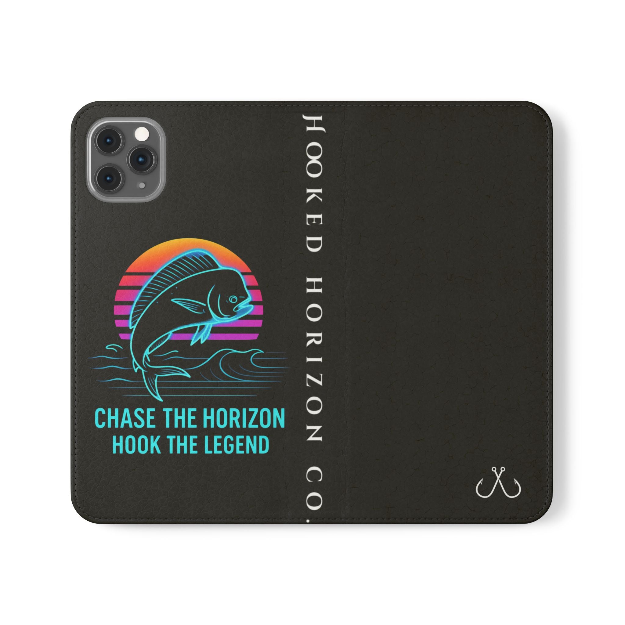 Mahi Mahi Flip Phone Case — Turquoise Water Pattern Wallet Cover