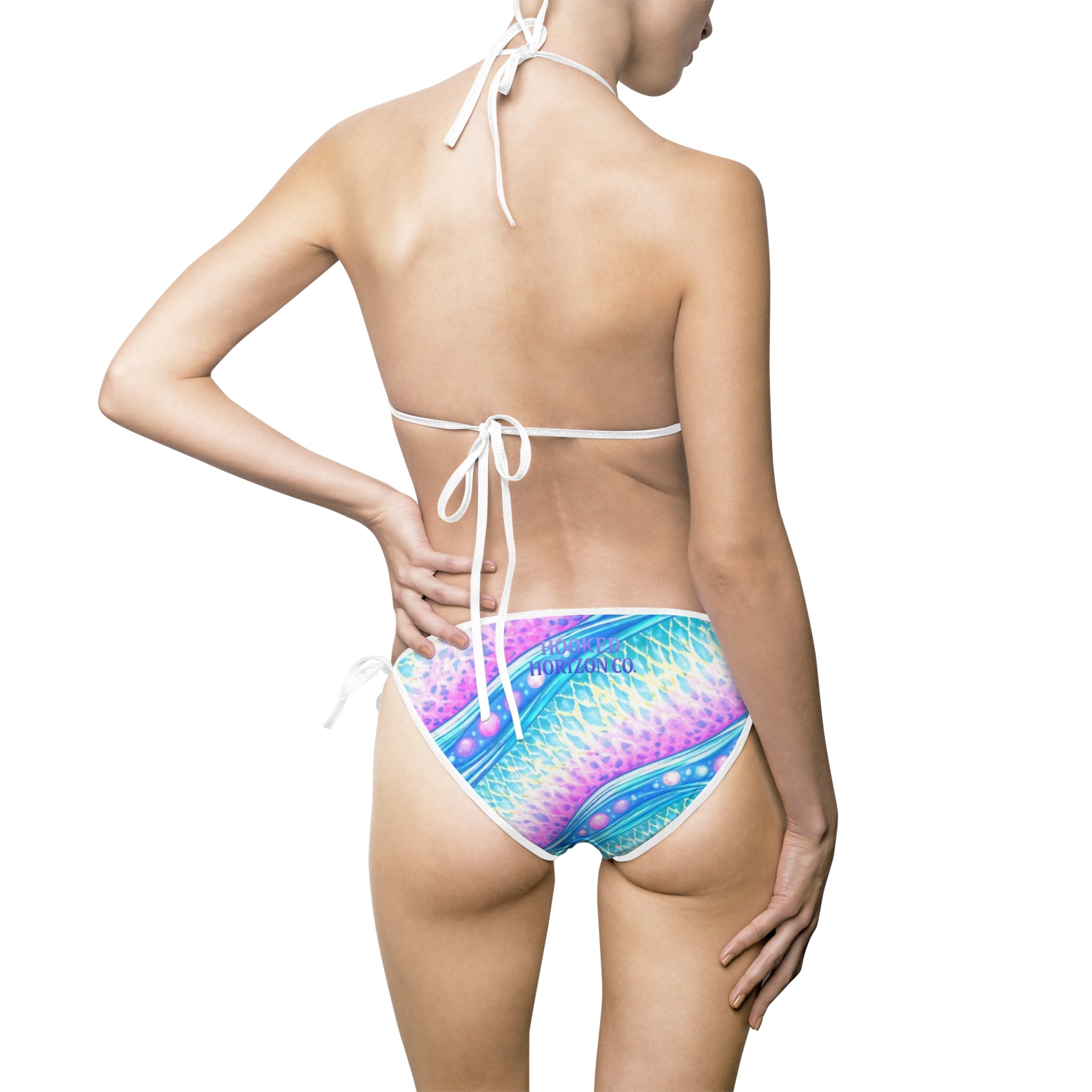 Parrot Fish Inspired Bikini –  Hooked Horizon Co. Swimsuit, Summer Beachwear, Swimwear for Vacations, Pool Parties, Tropical Getaways, Custom Strap Colors – Multiple Variations