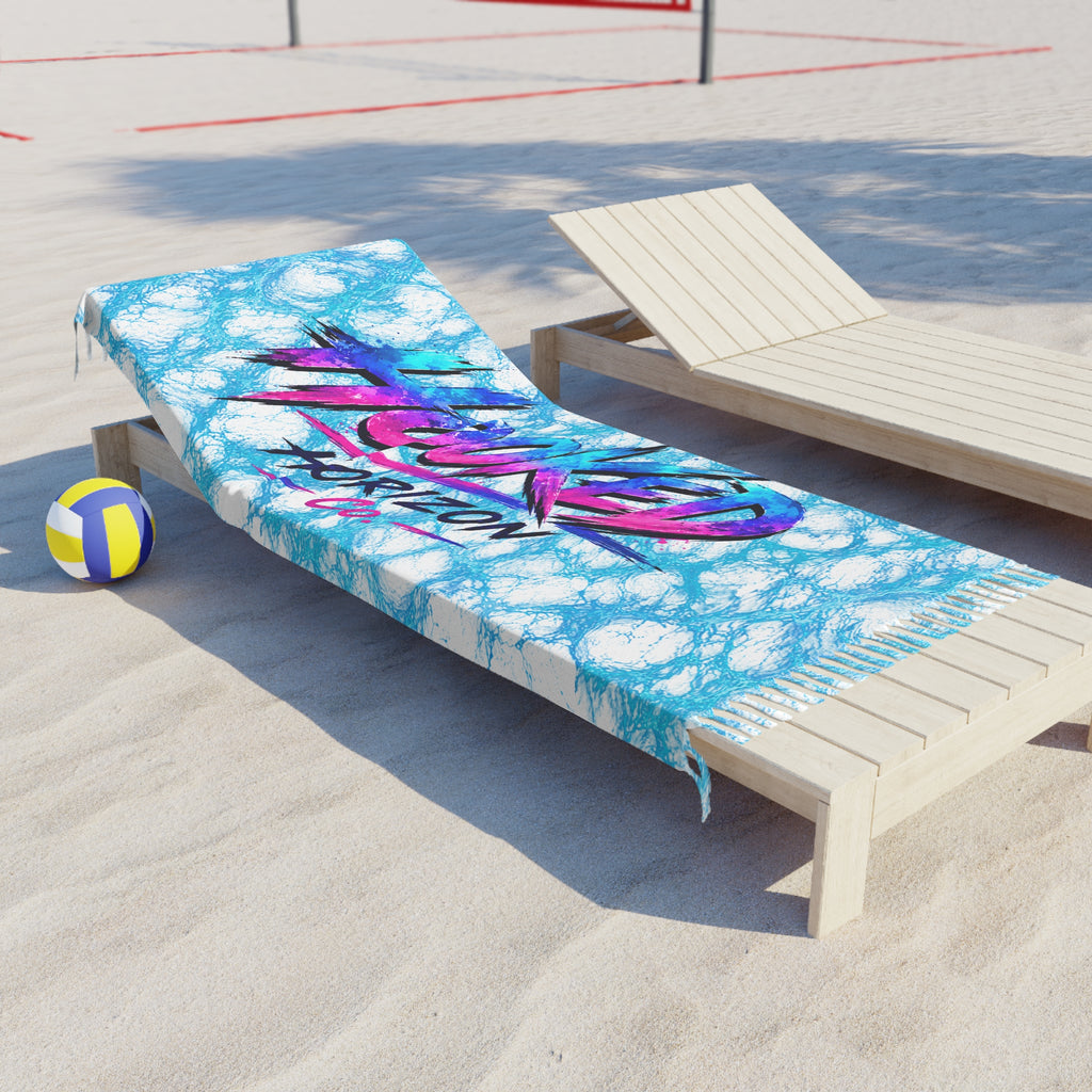 Boho Beach Towel — 'Summer Horizon' Tie-Dye Fringe Beach Towel