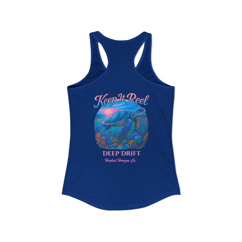 Turtle " Keep It Reel" Deep Drift– Hooked Horizon Co. Gifts for Ocean Lovers, Nautical Fashion, Everyday Comfort, Perfect Gift for Her