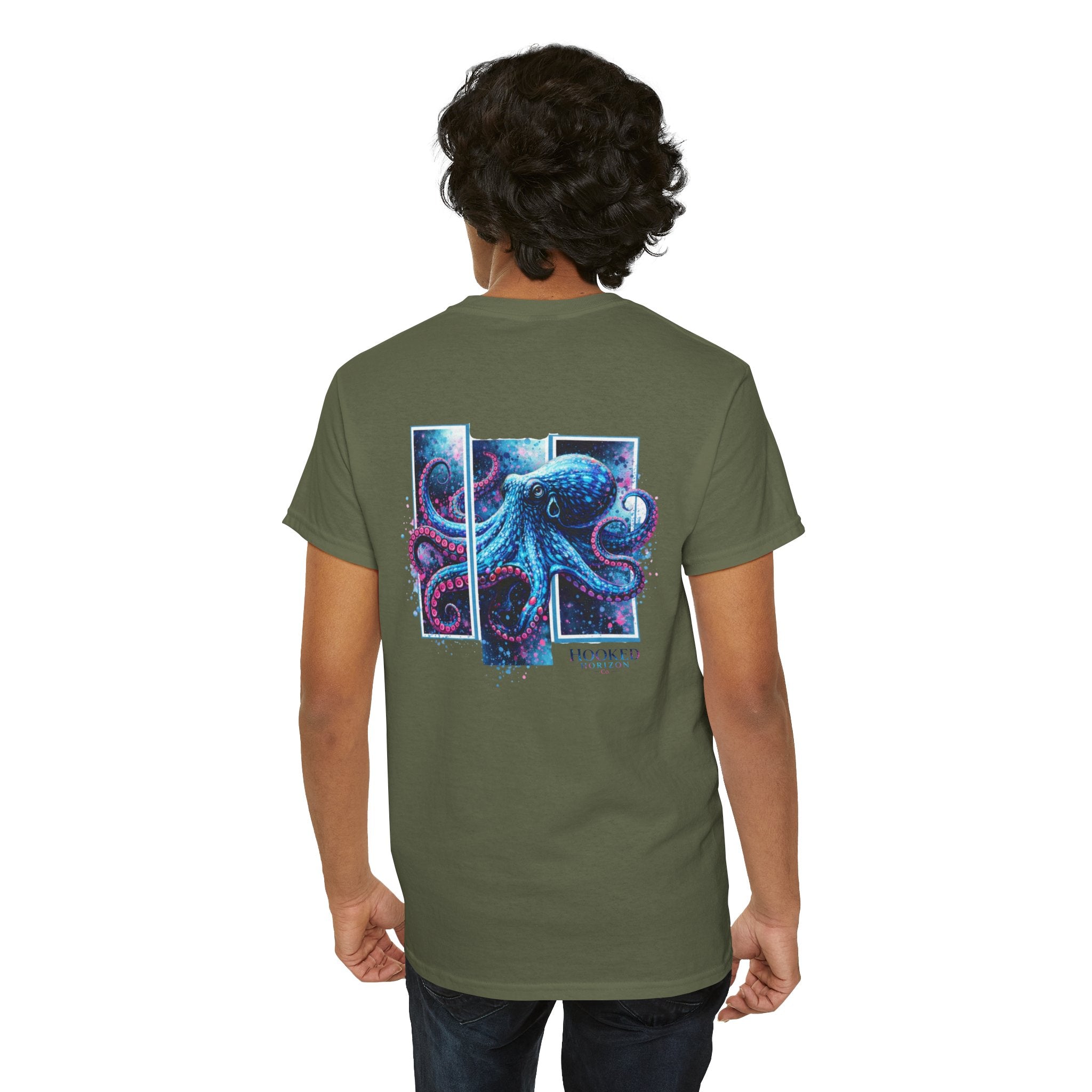 Octopus Hooked Horizon Co Tee—Ocean Graphic Tee — "Beloved" Ray Design