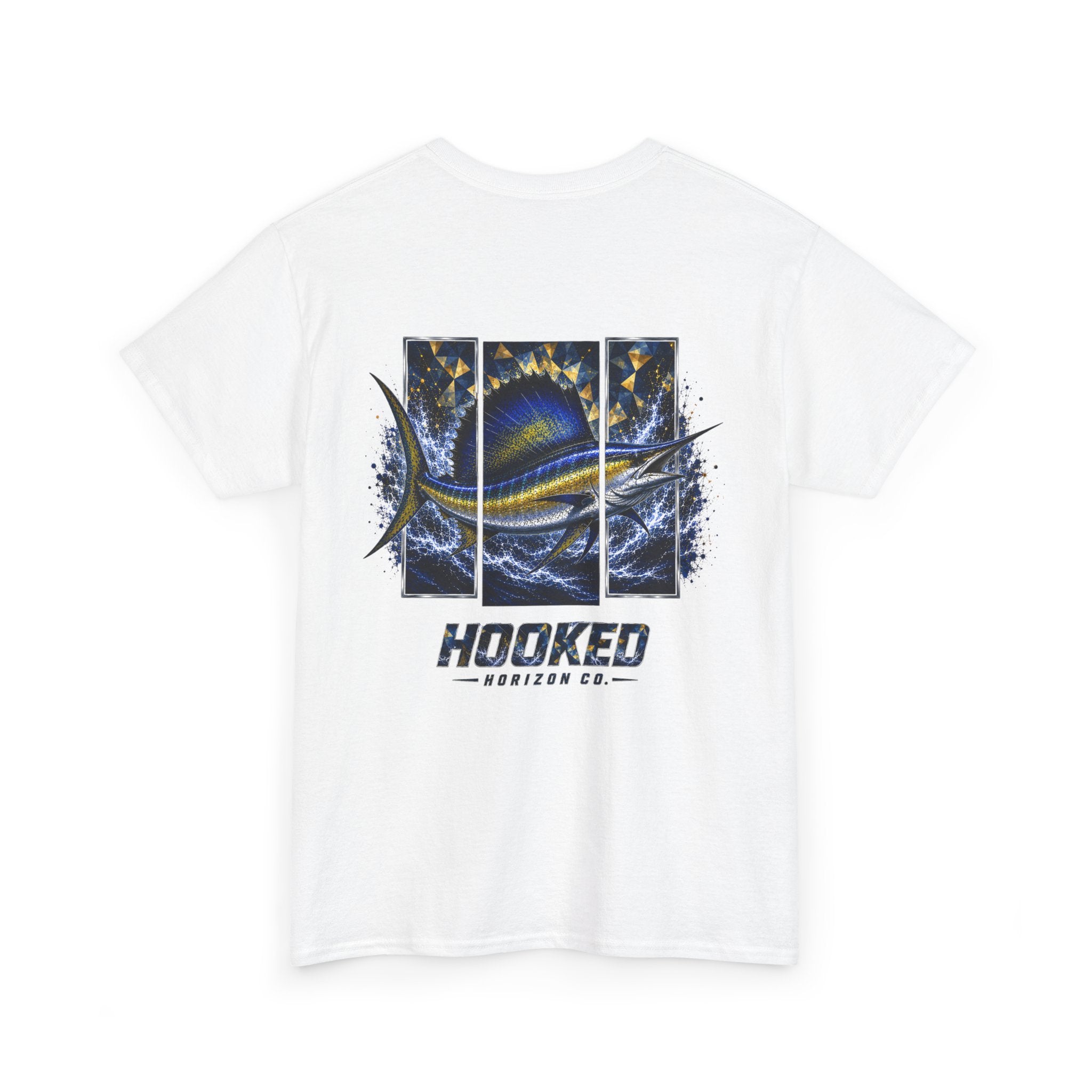 Sail Fish Hooked Horizon Co Tee—Ocean Graphic Tee — "Beloved" Ray Design