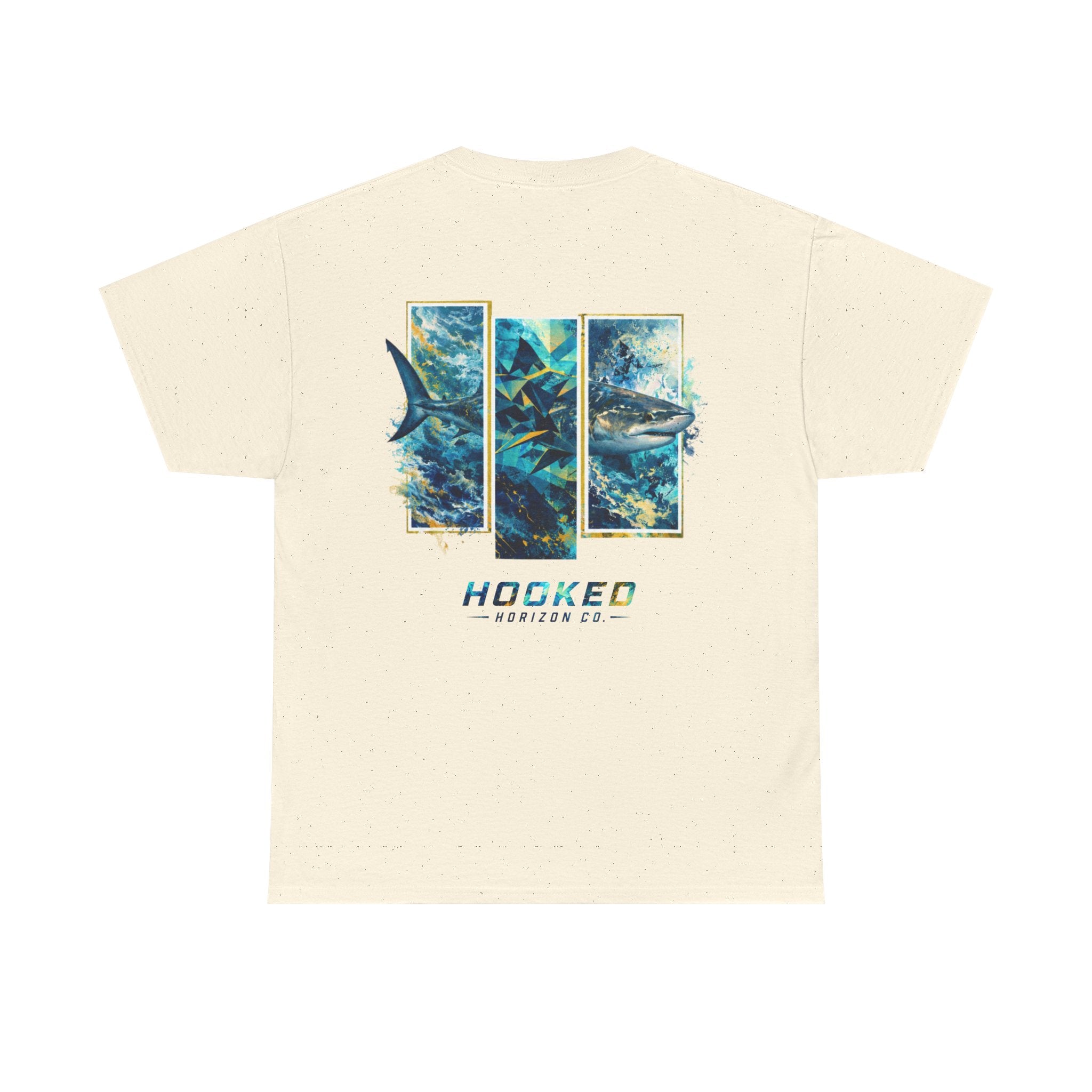 Bull Shark Hooked Horizon Co Tee—Ocean Graphic Tee — "Beloved" Ray Design